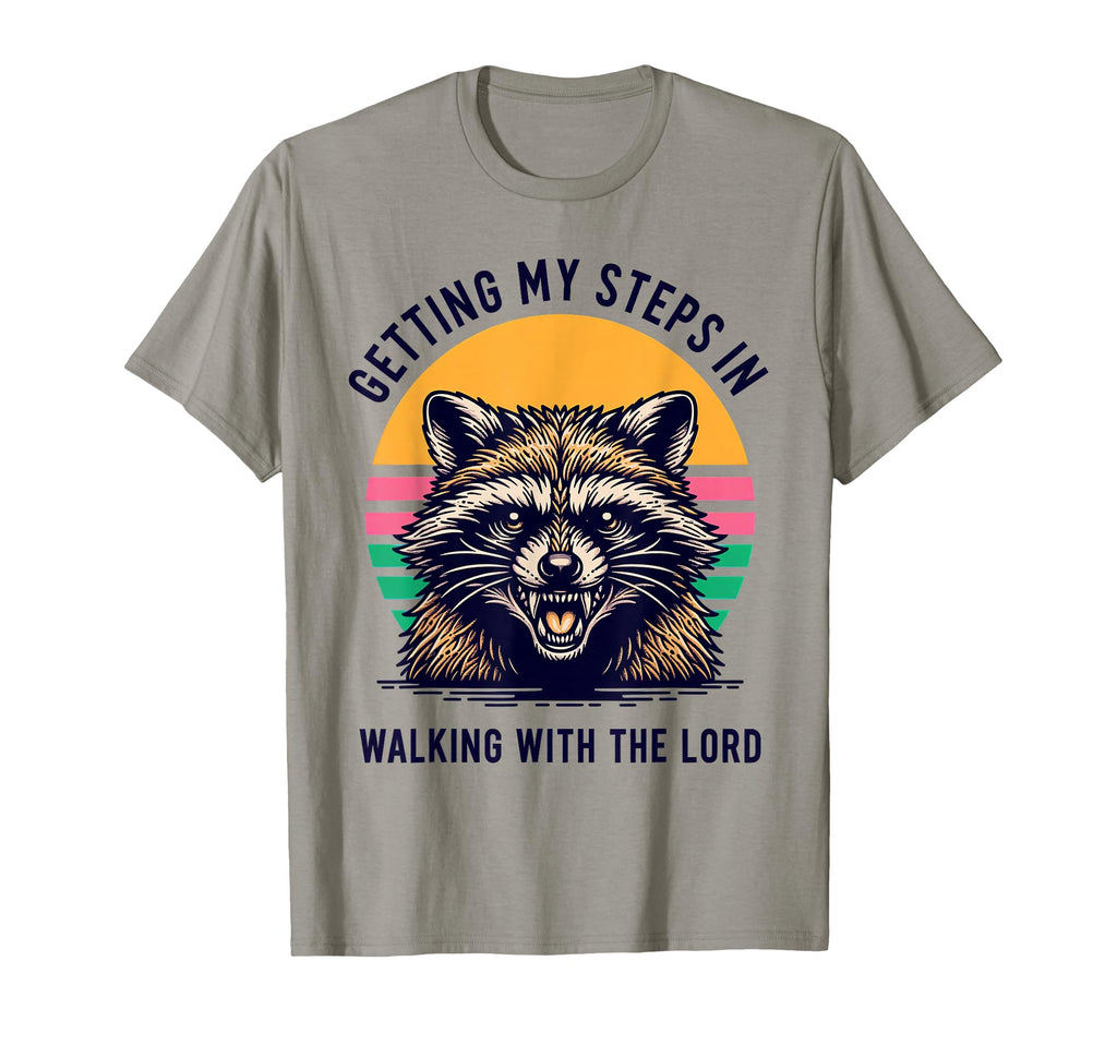 Getting My Steps Walking Lord Raccoon T-Shirt - Aesthetic Graphic Unisex - T-Shirt, Sweatshirt, Hoodie