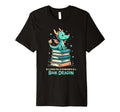 Enthusiastic Dragon Reading Passion Book T-Shirt - Unique Graphic Unisex - T-Shirt, Sweatshirt, Hoodie