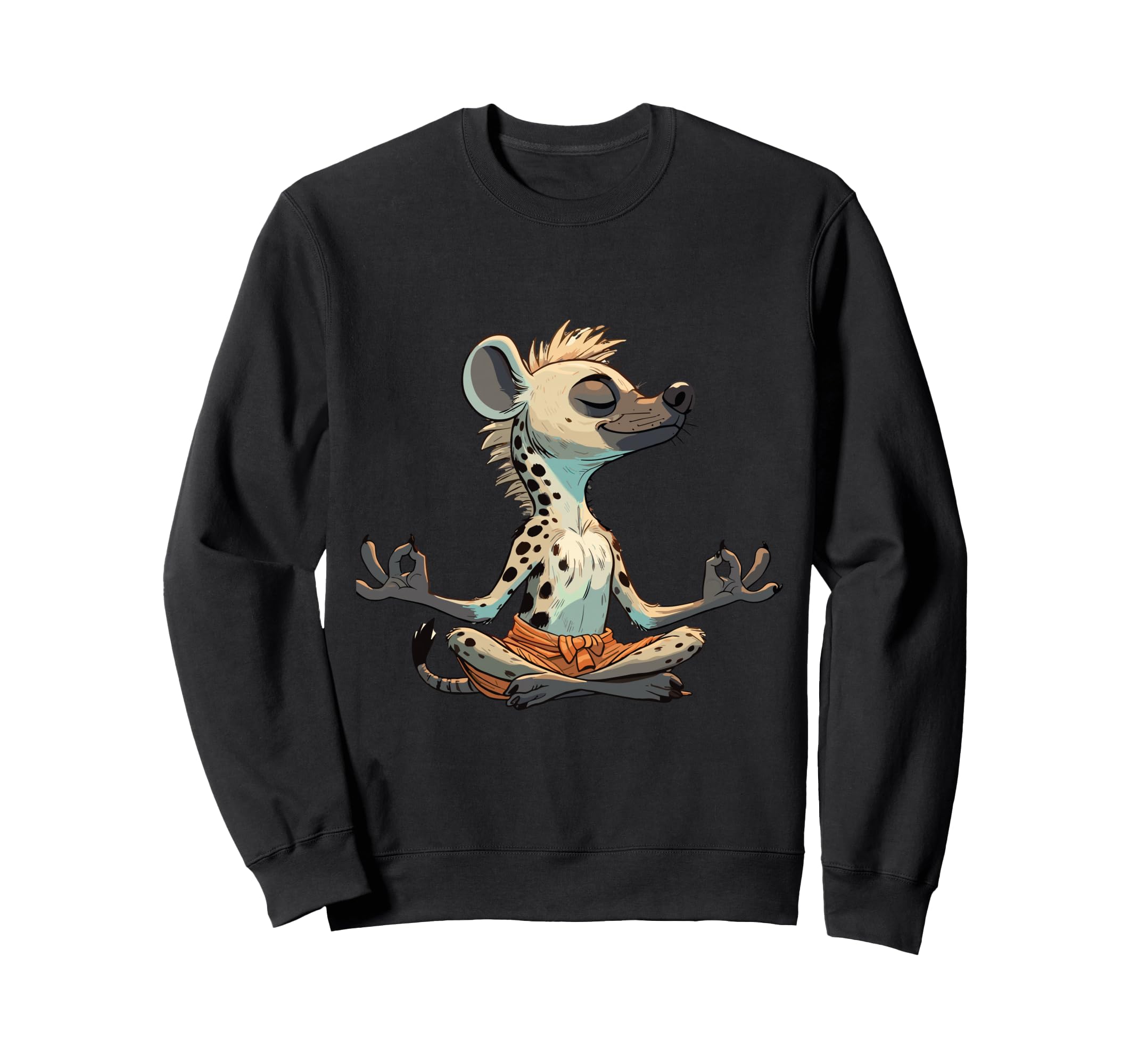 Meditation Hyena Yoga Pose Sweatshirt - Casual Everyday Wear Men Women - T-Shirt, Sweatshirt, Hoodie