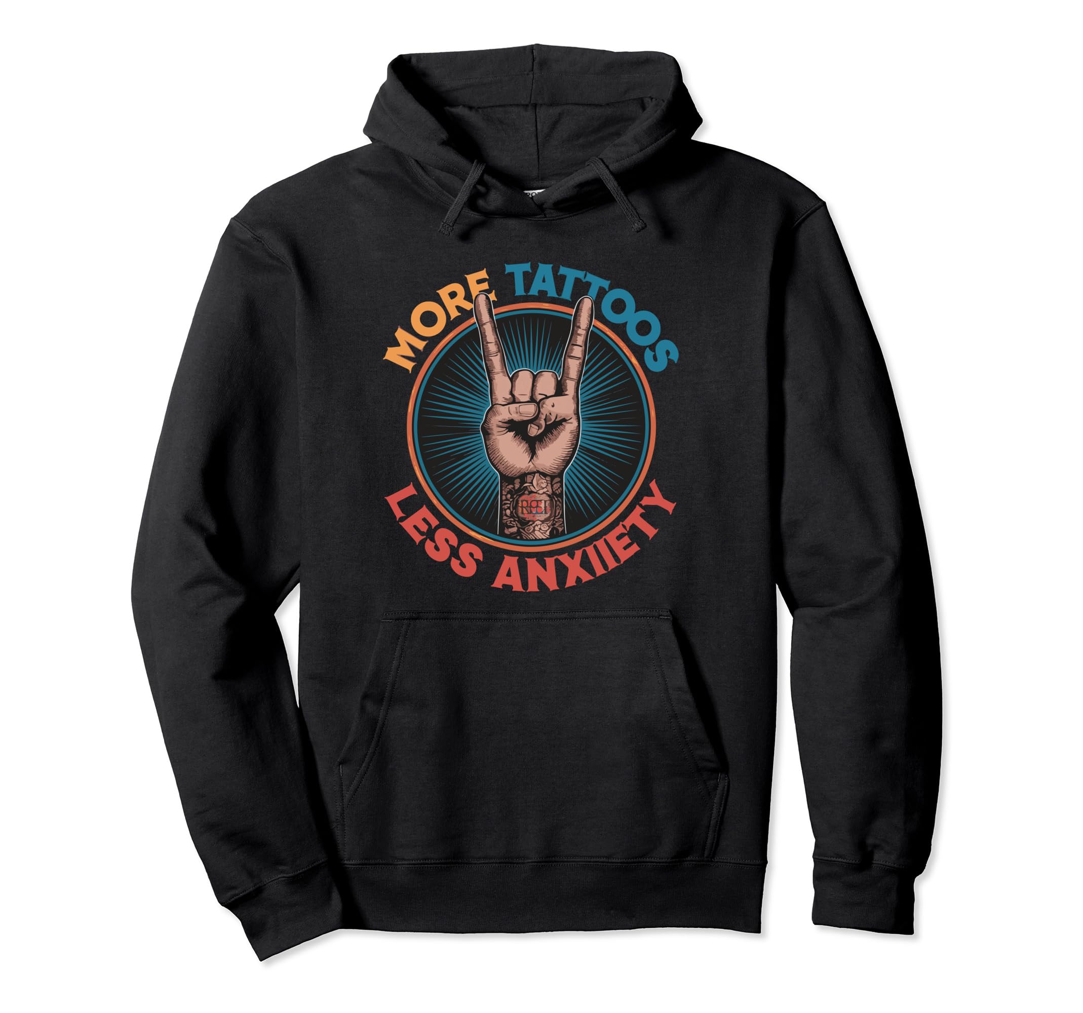 Anxiety Tattoo Inked Mental Health Hoodie - Graphic Print for Adults - T-Shirt, Sweatshirt, Hoodie