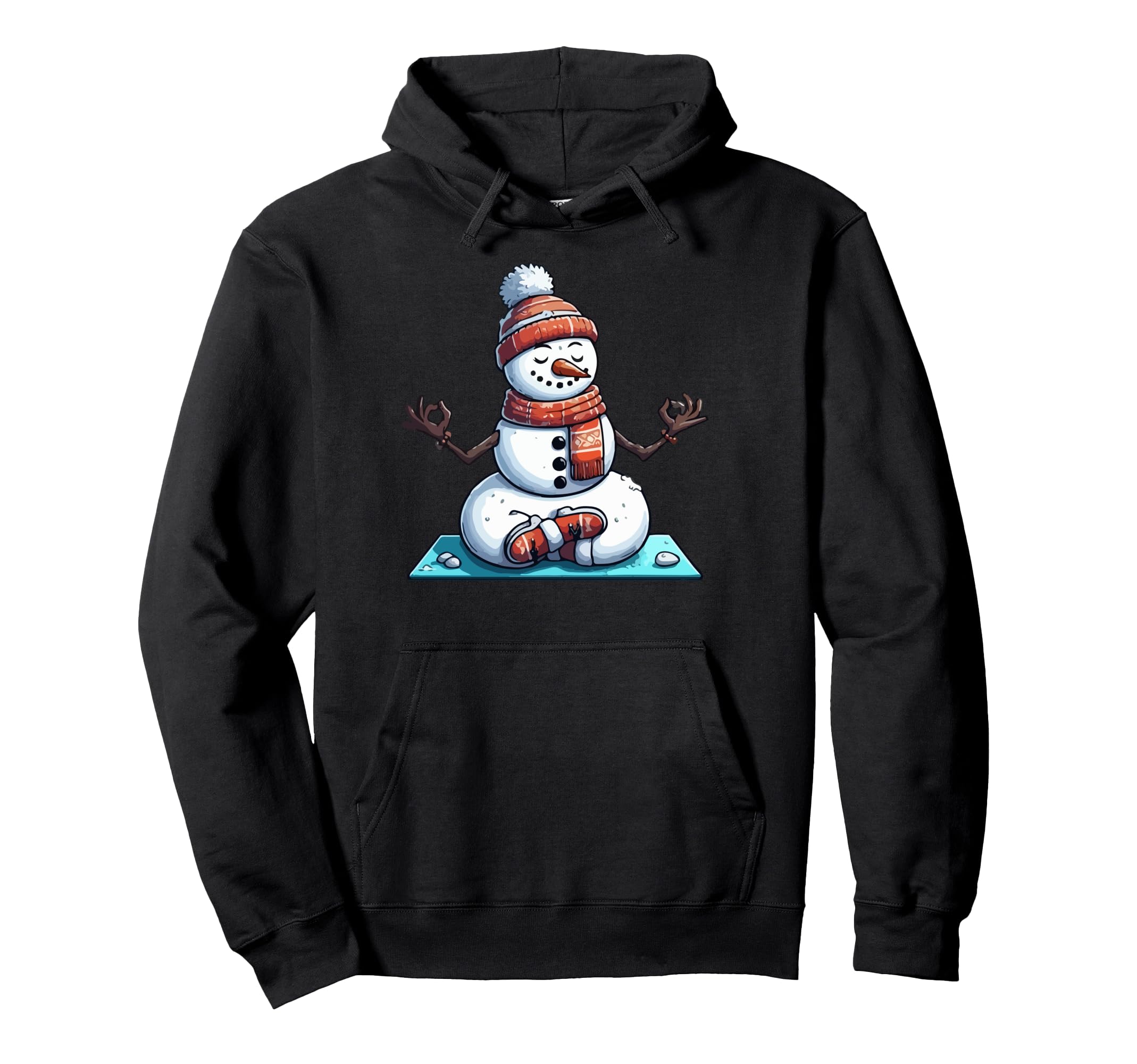 Meditation Snowman Yoga Pose Relaxing Hoodie - Casual Everyday Wear Unisex - T-Shirt, Sweatshirt, Hoodie