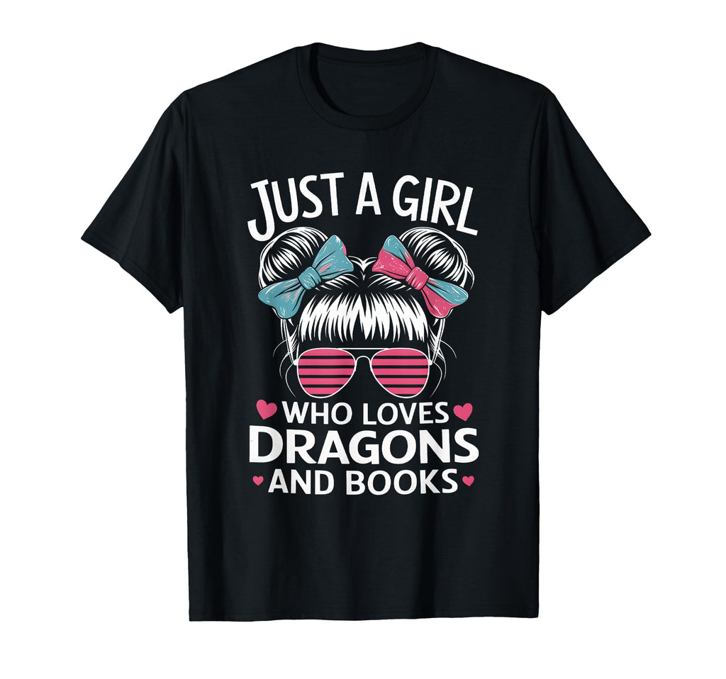 Just Who Loves Dragons And Books T-Shirt - Unique Graphic for Adults - T-Shirt, Sweatshirt, Hoodie