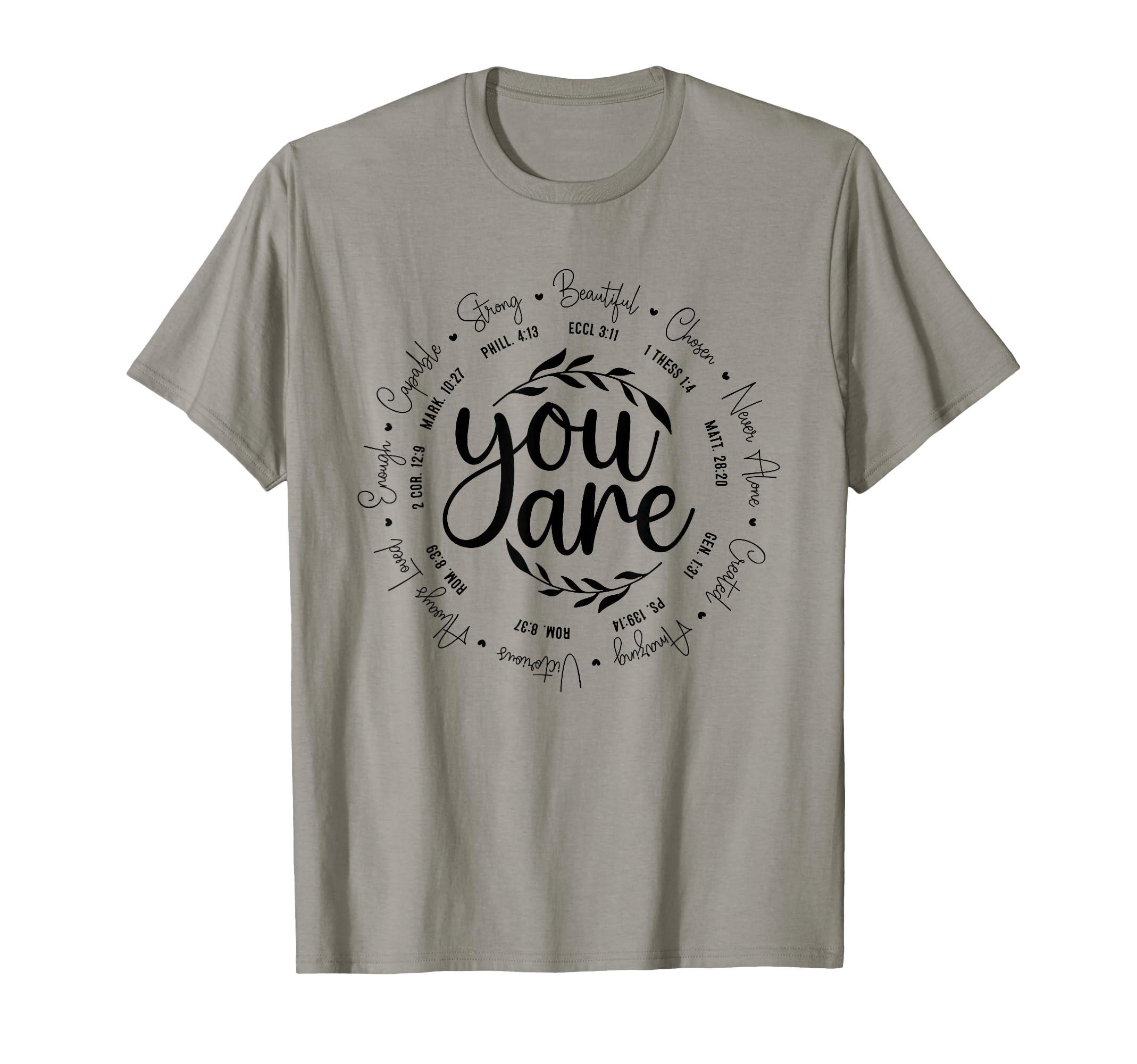 You Are Enough Beautiful Capable T-Shirt - Minimalist Print for Adults - T-Shirt, Sweatshirt, Hoodie