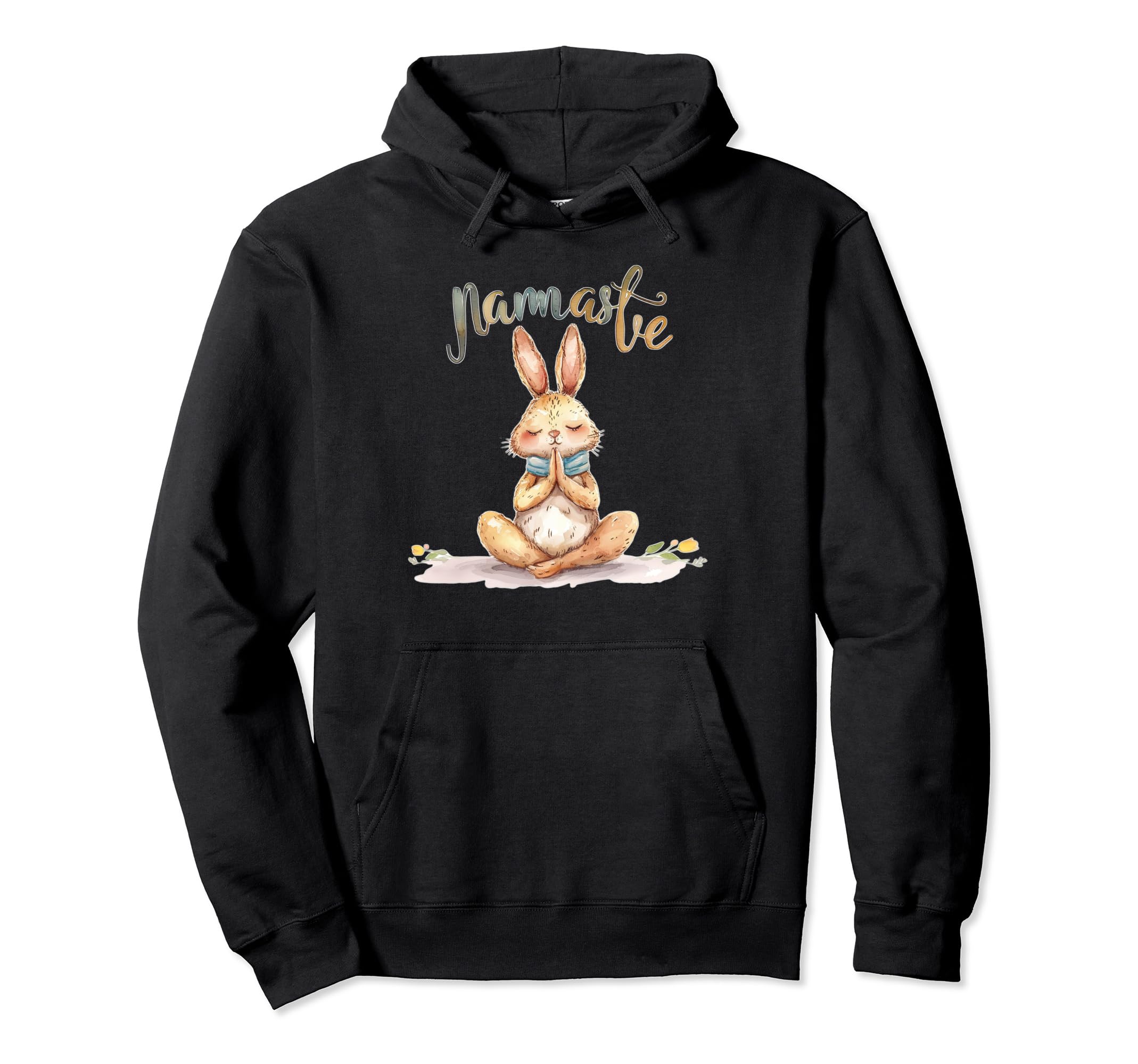 Namaste Rabbit Spiritual Meditation Hoodie - Custom Art Print Unisex - T-Shirt, Sweatshirt, Hoodie