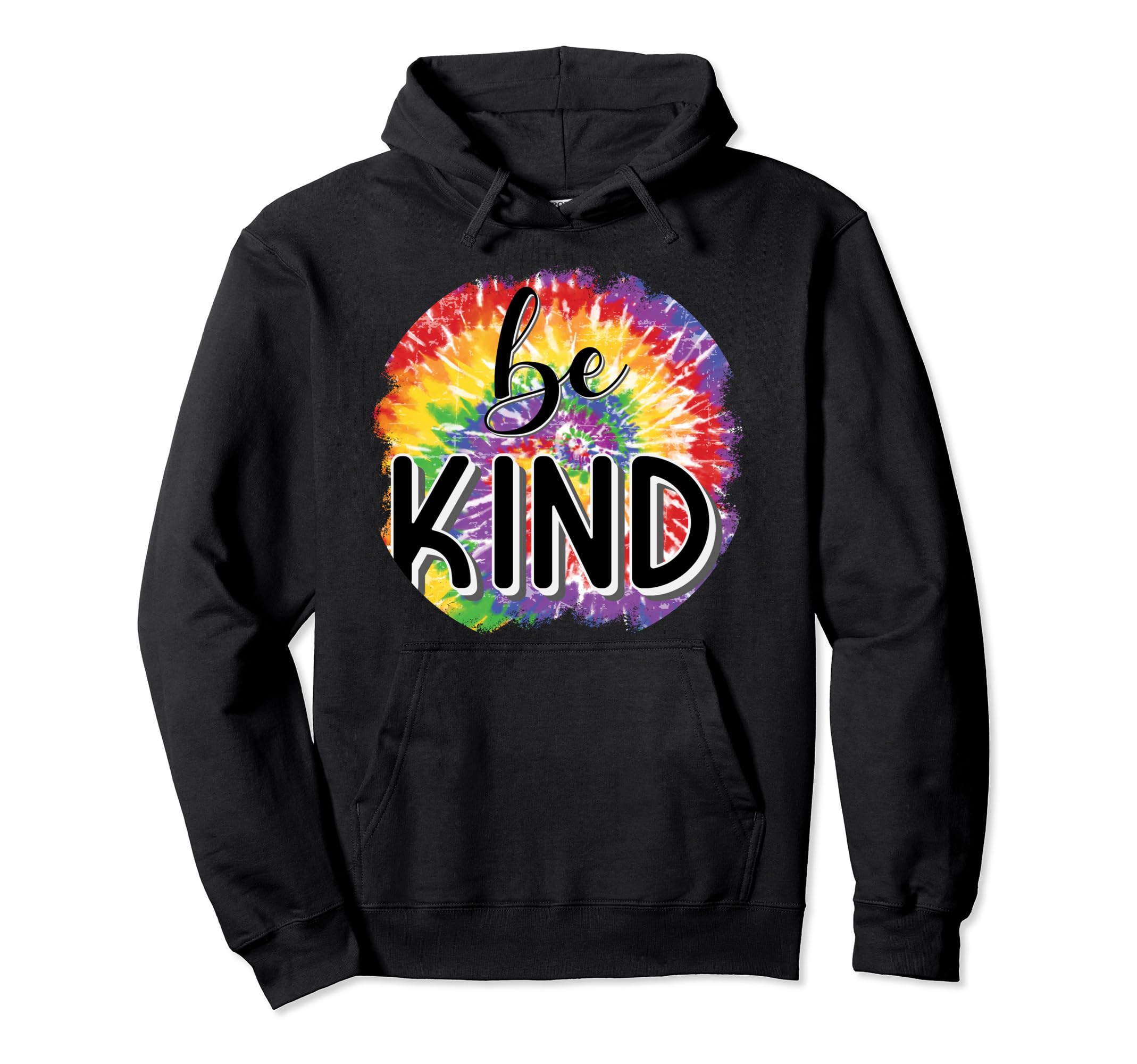 Tie Dye Be Kind Inspirational Sunset Hoodie - Graphic Print for Adults - T-Shirt, Sweatshirt, Hoodie