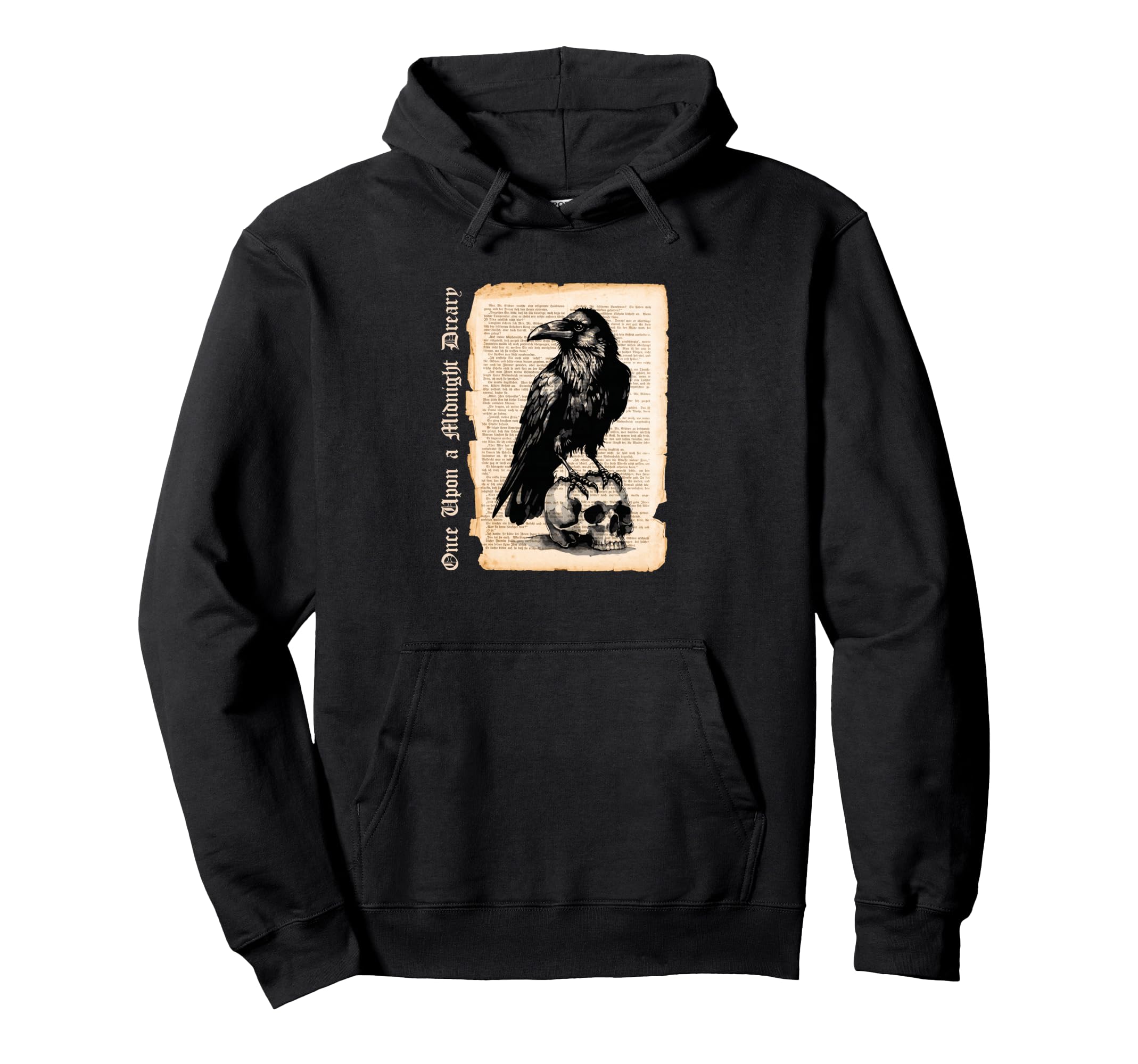 Edgar Allan Poe Raven Gothic Book Lover Hoodie - Custom Art Print Unisex - T-Shirt, Sweatshirt, Hoodie
