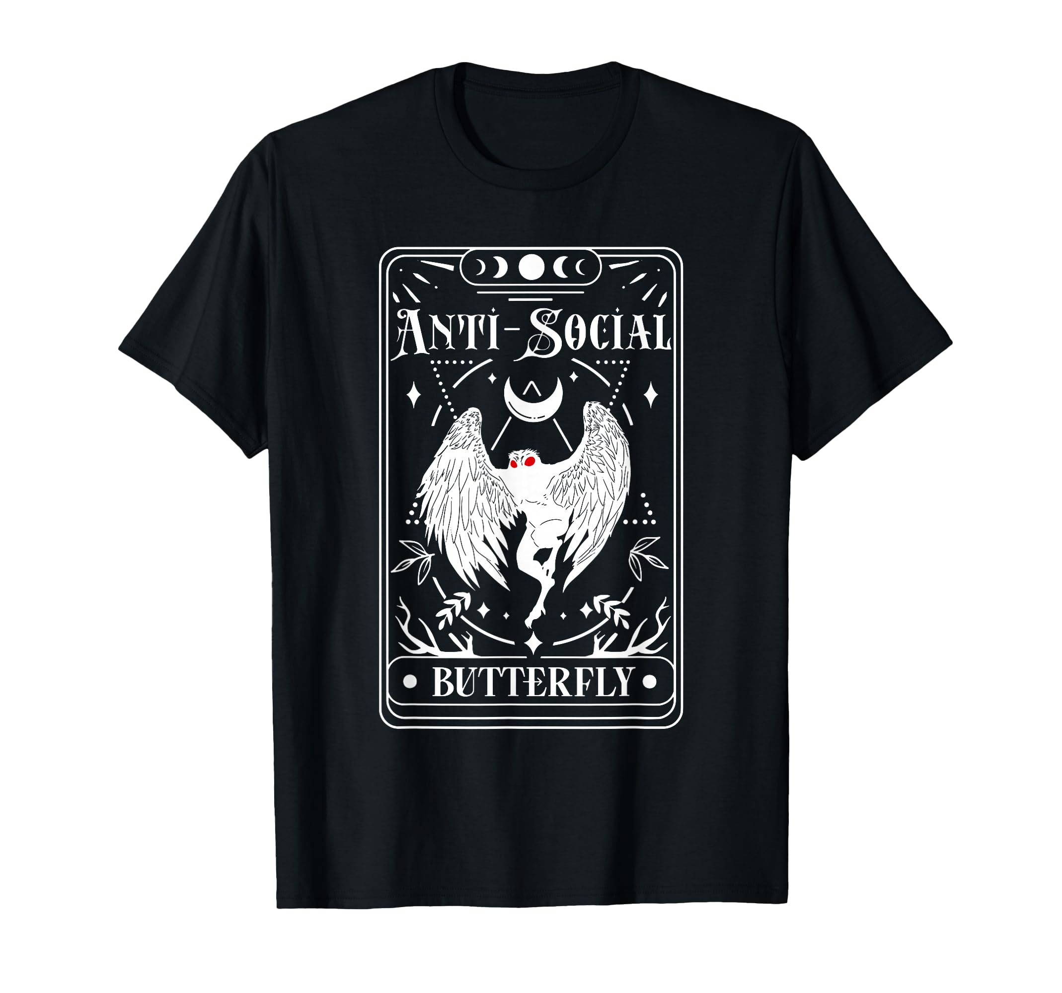 Mothman Tarot Card Antisocial T-Shirt - Minimalist Print for Adults - T-Shirt, Sweatshirt, Hoodie