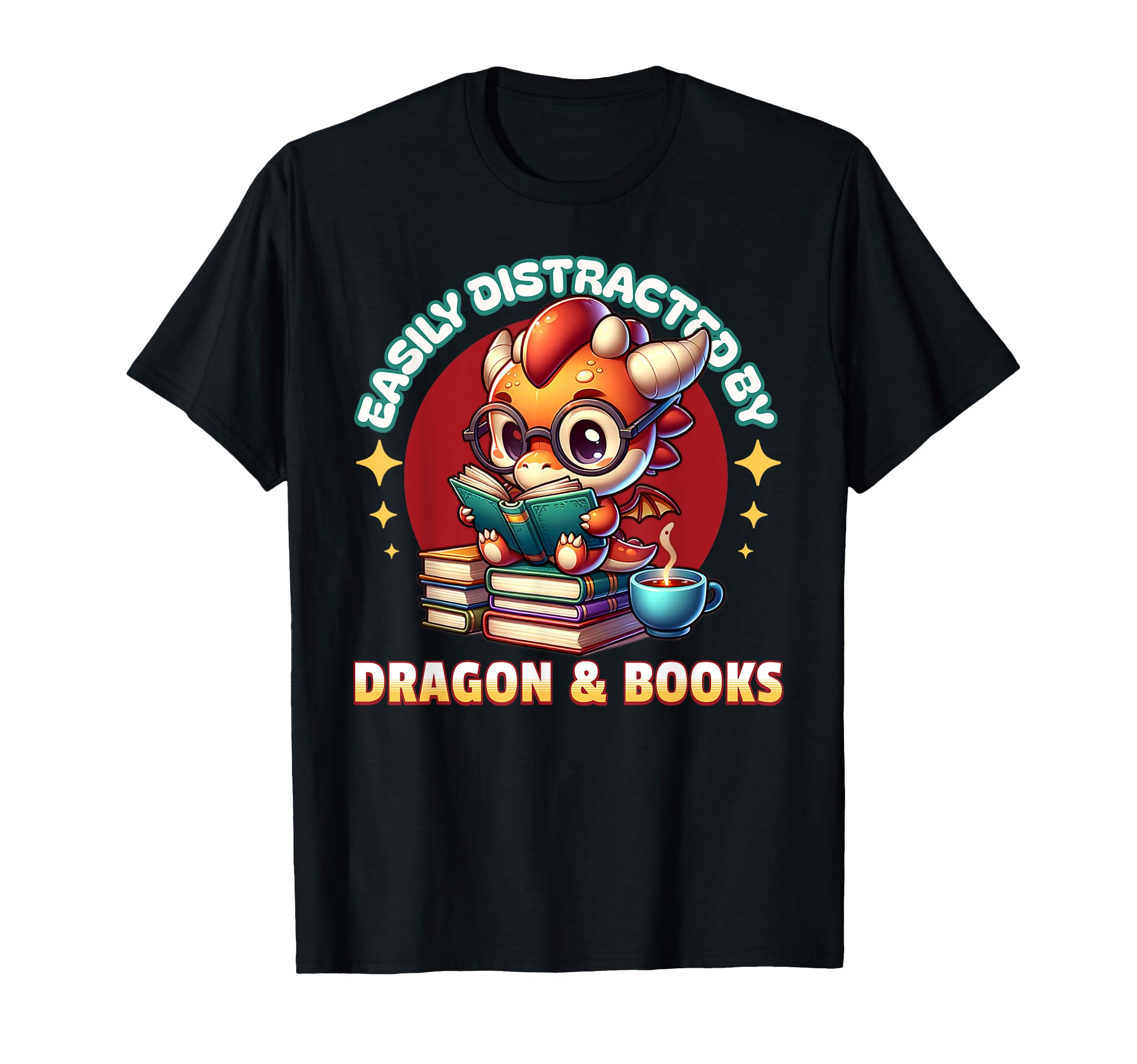 Easily Distracted Dragons And Books T-Shirt - Novelty Apparel Unisex - T-Shirt, Sweatshirt, Hoodie