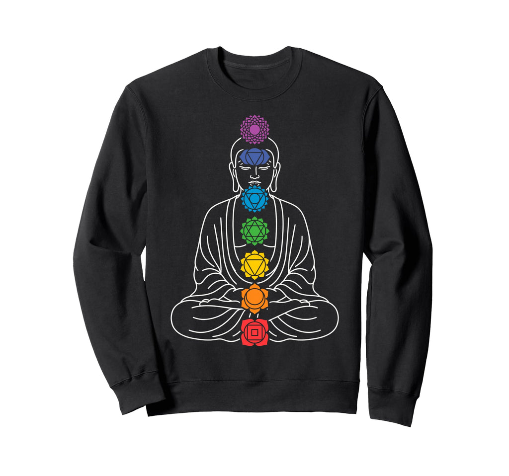 Buddha Yoga Lotus Pose Chakras Sweatshirt - Minimalist Print Unisex - T-Shirt, Sweatshirt, Hoodie
