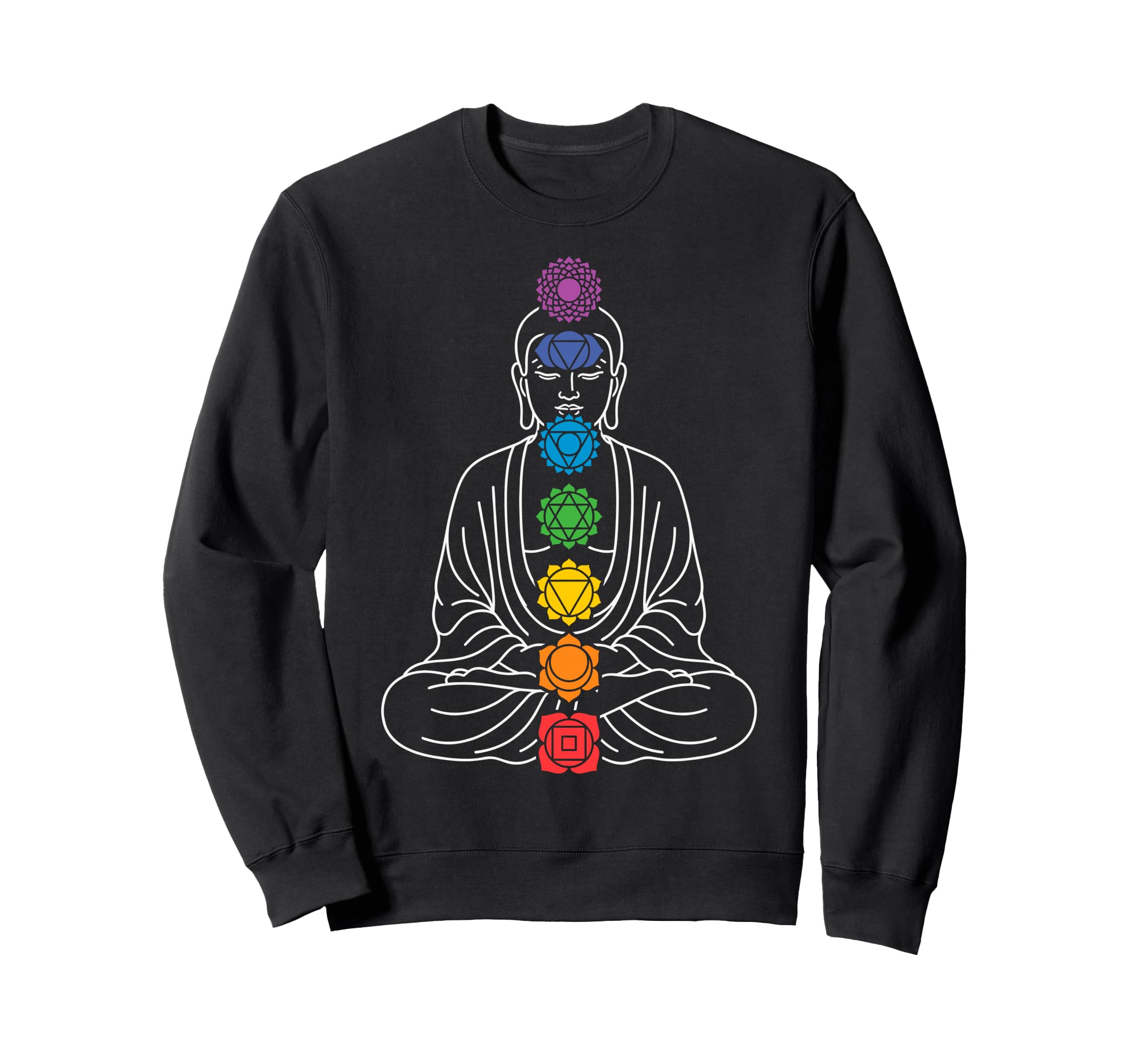Buddha Yoga Lotus Pose Chakras Sweatshirt - Minimalist Print Unisex - T-Shirt, Sweatshirt, Hoodie