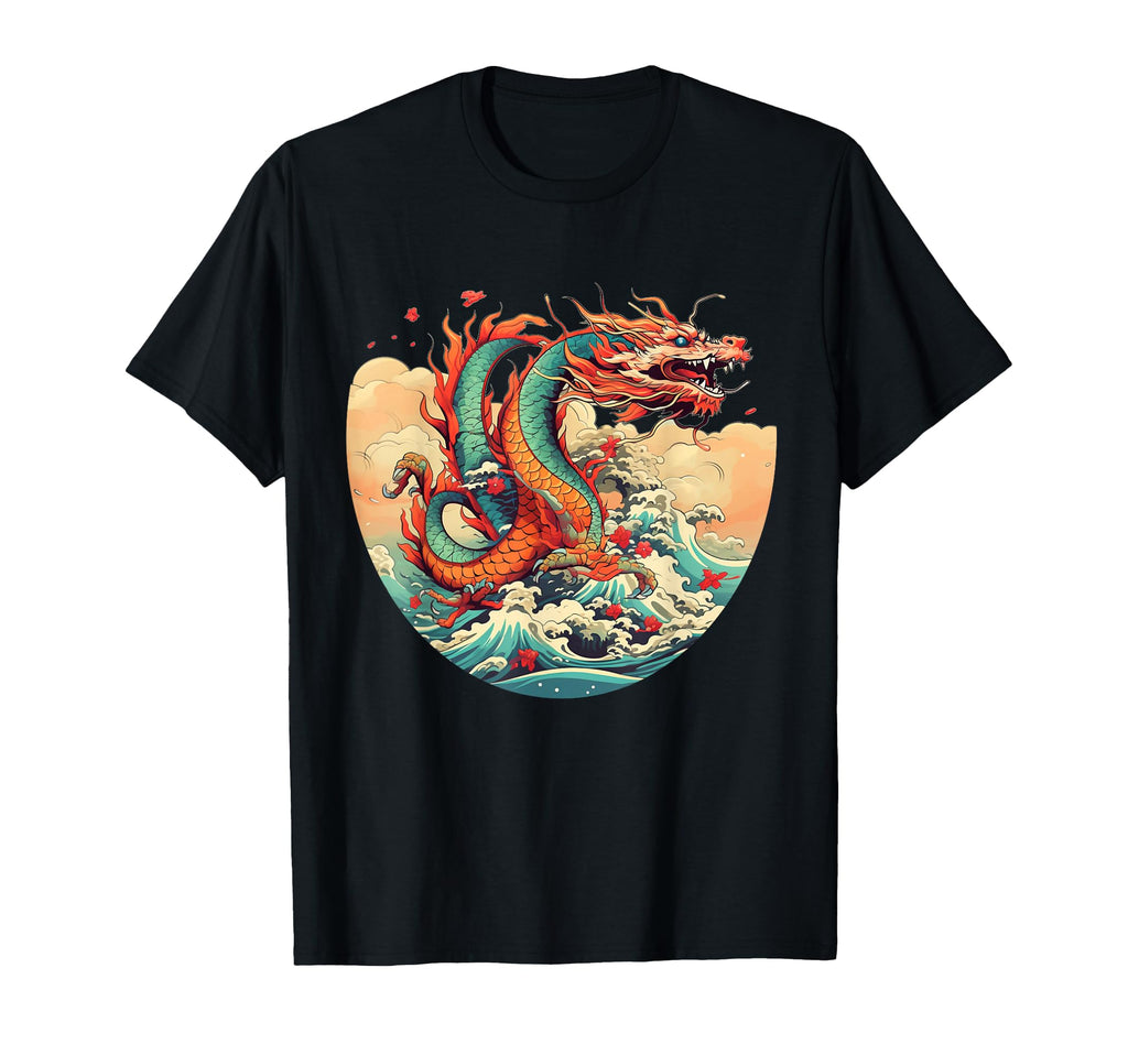 Water Dragons Sea And Waves T-Shirt - Unique Graphic for Adults - T-Shirt, Sweatshirt, Hoodie