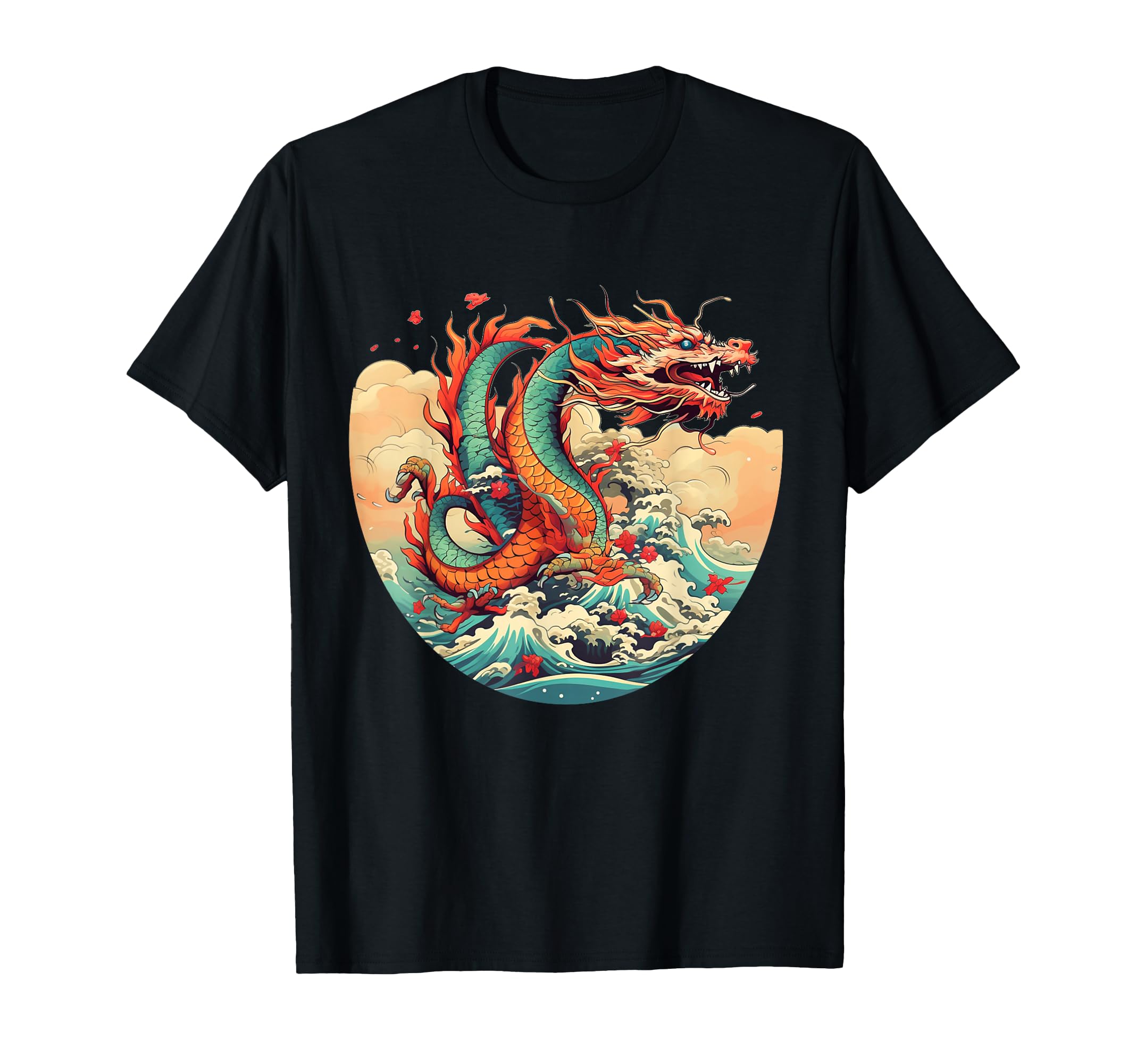 Water Dragons Sea And Waves T-Shirt - Unique Graphic for Adults - T-Shirt, Sweatshirt, Hoodie