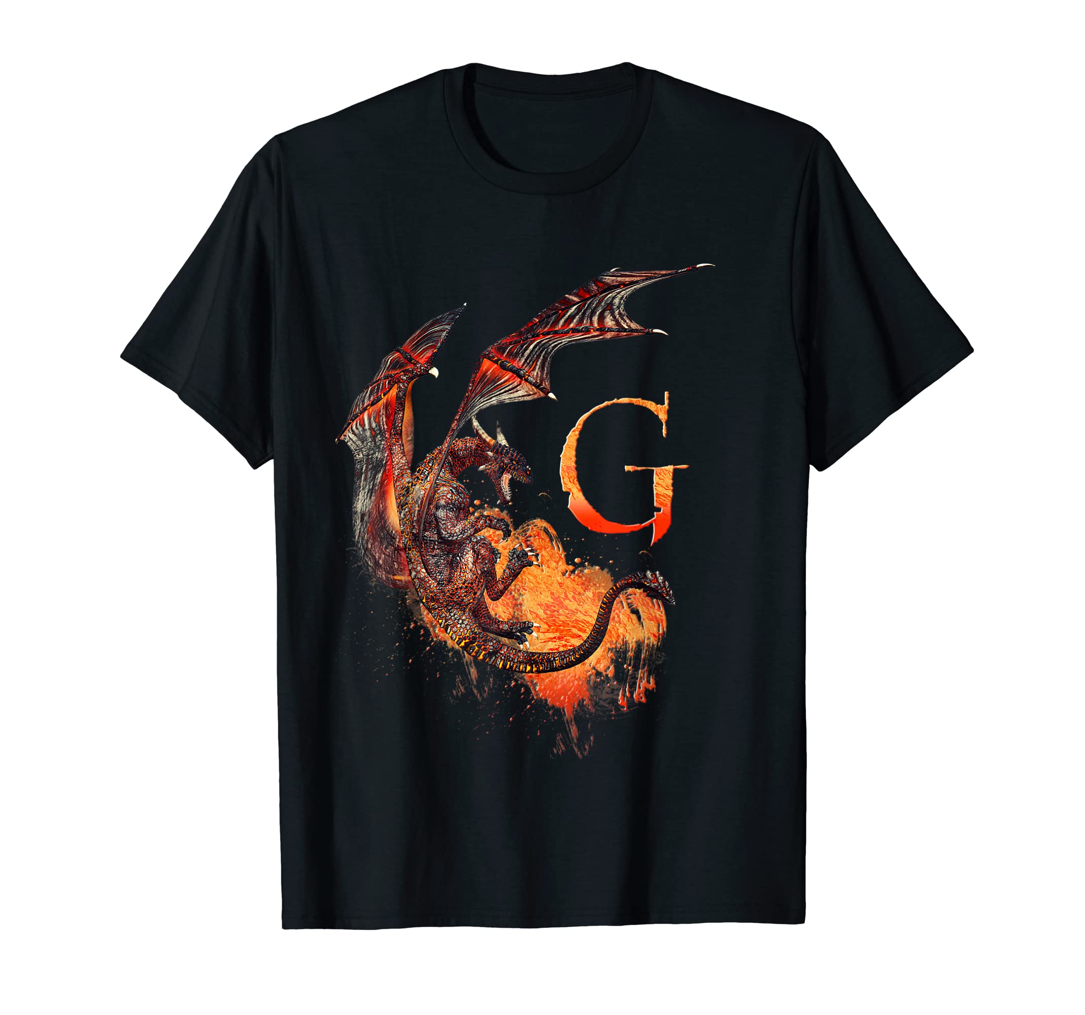 Letter G Dragon Monogram T-Shirt - Minimalist Print for Adults - T-Shirt, Sweatshirt, Hoodie
