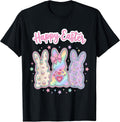 Girly Happy Easter Bunny Outline Unisex T-shirt, Sweatshirt, Hoodie, Long Sleeve Tee - T-Shirt, Sweatshirt, Hoodie