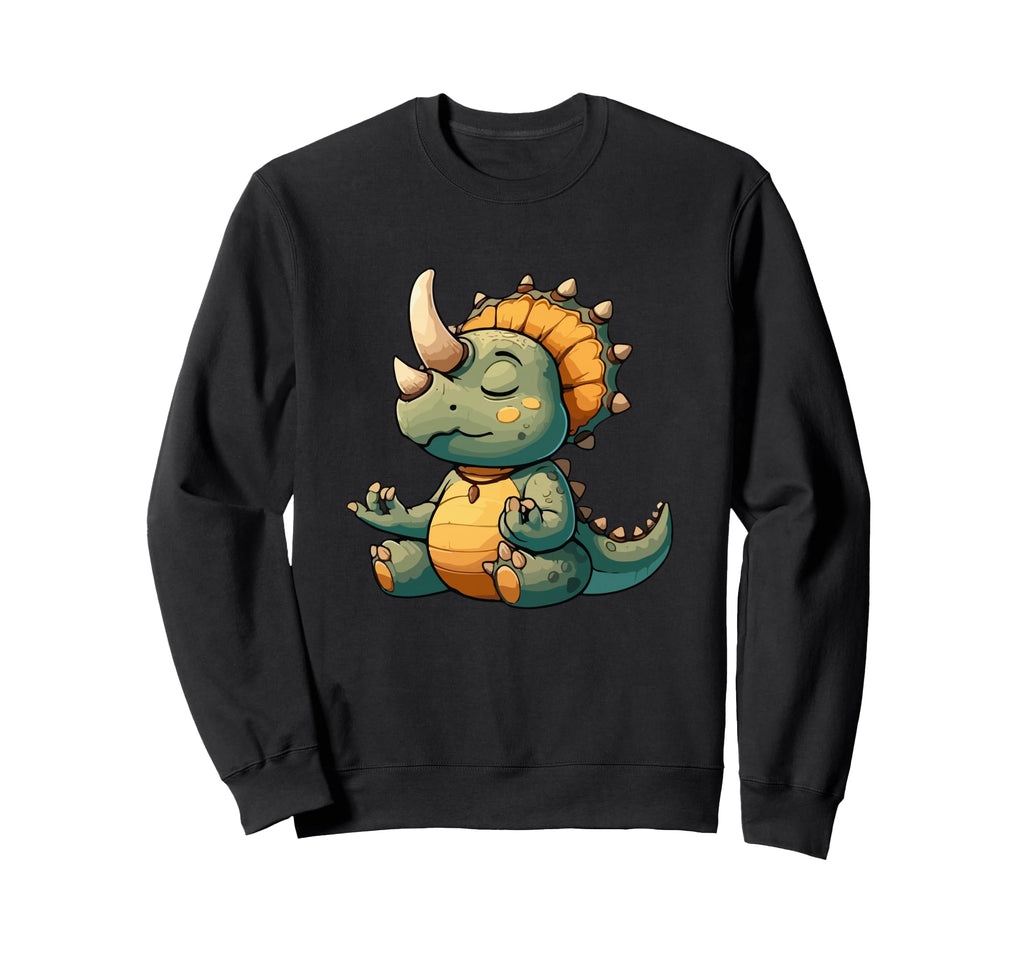 Meditation Triceratops Yoga Sweatshirt - Casual Everyday Wear Men Women - T-Shirt, Sweatshirt, Hoodie