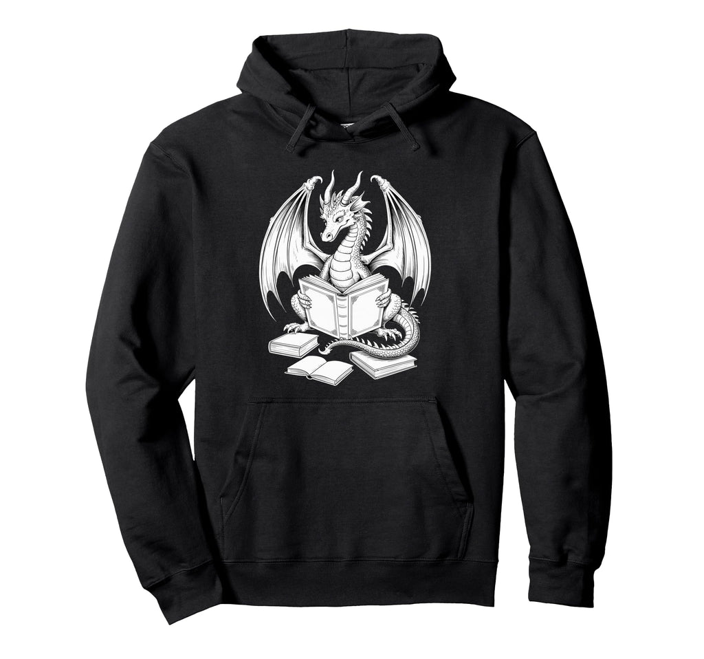 Dragon Reading Book Bookworm Books Hoodie - Unique Graphic Men Women - T-Shirt, Sweatshirt, Hoodie