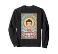 Little Buddha Stained Glass Spiritual Sweatshirt - Graphic Print Unisex - T-Shirt, Sweatshirt, Hoodie