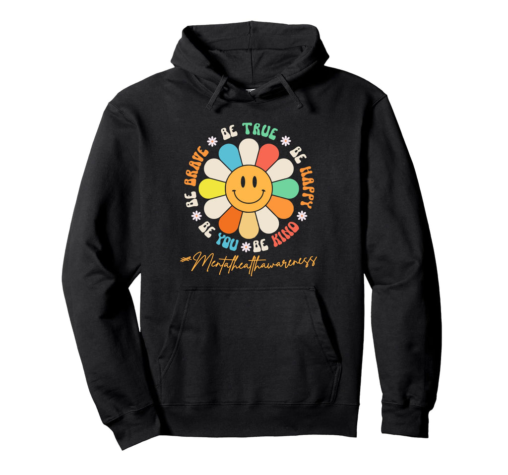 Smiling Happy Daisy Face Groovy Hoodie - Streetwear Style for Adults - T-Shirt, Sweatshirt, Hoodie