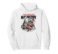 Overstimulated But Festive Funny Hoodie - Minimalist Print for Adults - T-Shirt, Sweatshirt, Hoodie