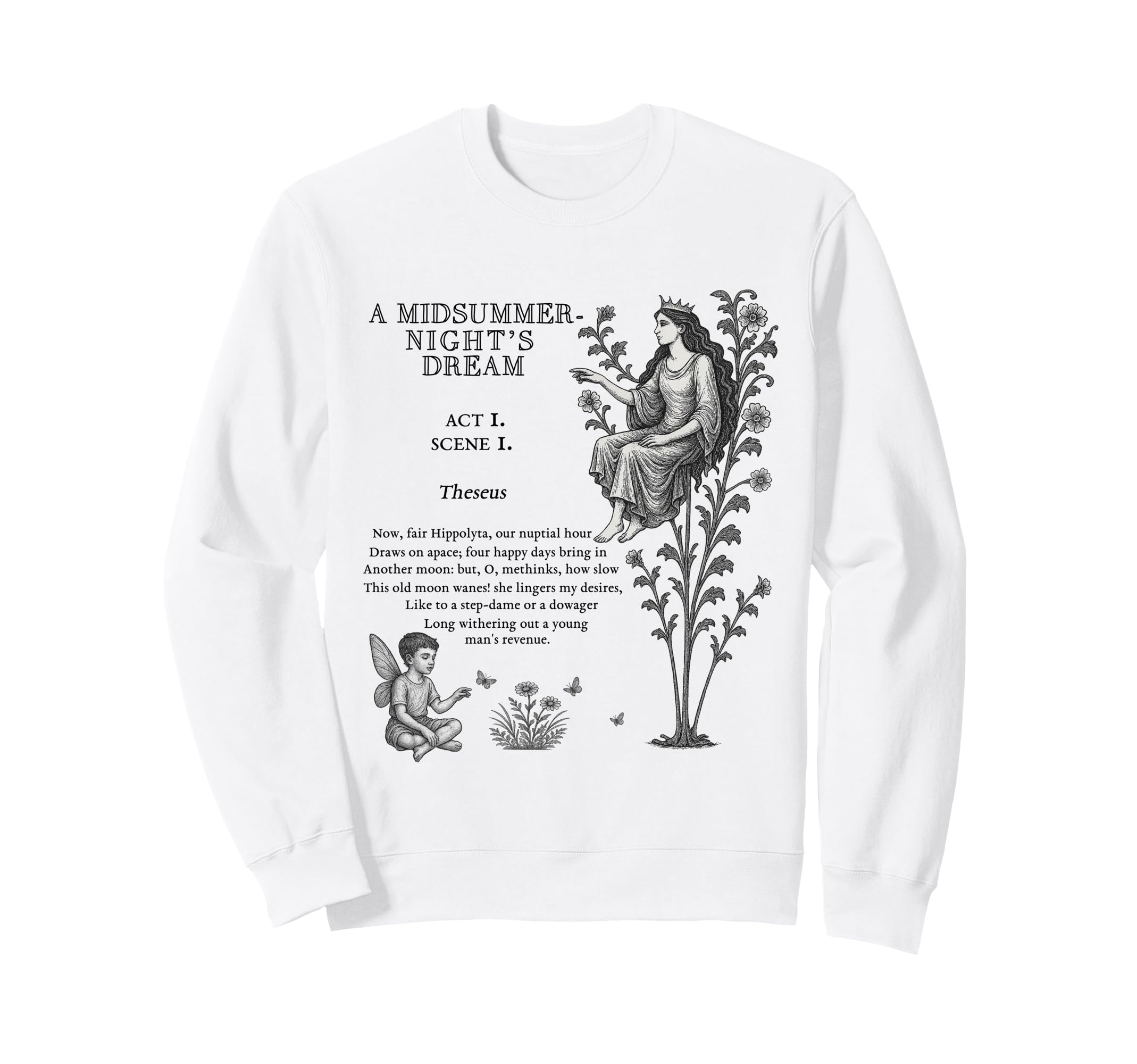 Shakespeares Midsummer Night Sweatshirt - Casual Everyday Wear for Adults - T-Shirt, Sweatshirt, Hoodie