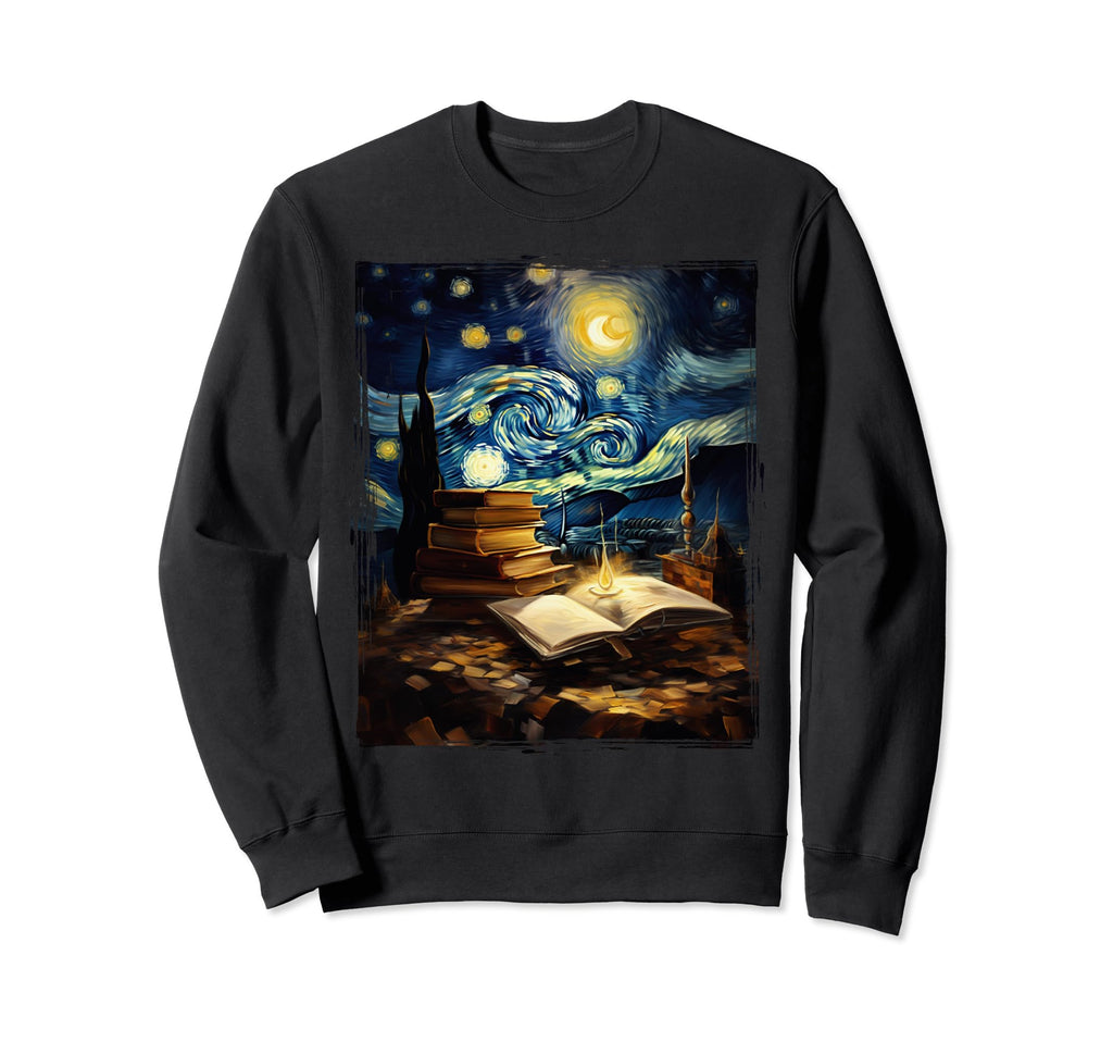 Books Van Gogh Reading Book Lover Sweatshirt - Novelty Apparel Unisex - T-Shirt, Sweatshirt, Hoodie