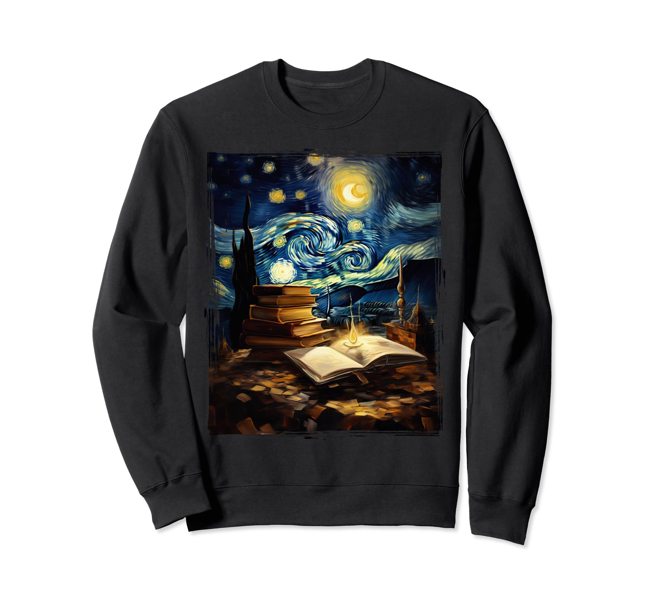 Books Van Gogh Reading Book Lover Sweatshirt - Novelty Apparel Unisex - T-Shirt, Sweatshirt, Hoodie