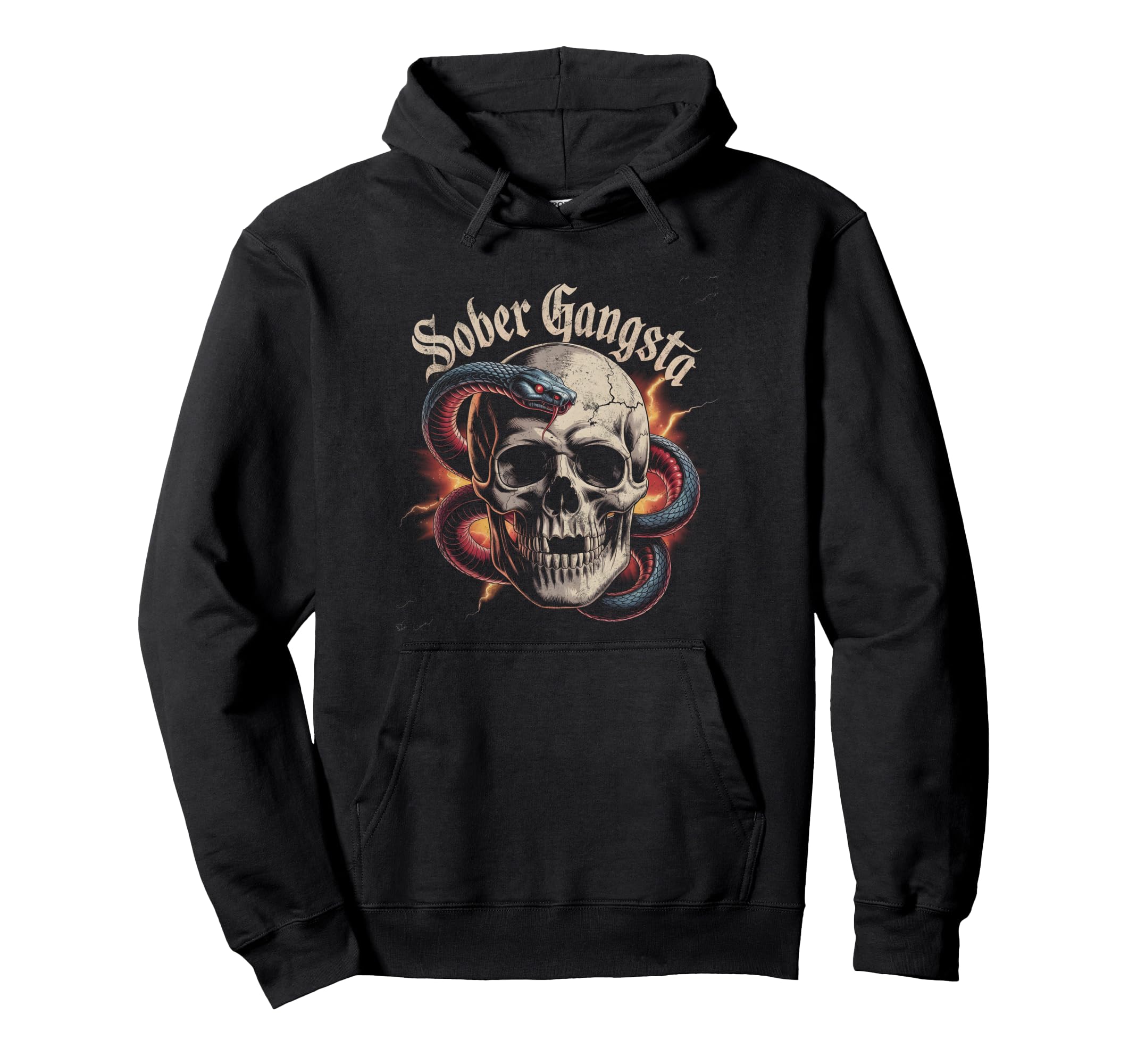 Sober Gangsta Sobriety Gangster Aa Rocks Hoodie - Trendy Graphic Unisex - T-Shirt, Sweatshirt, Hoodie