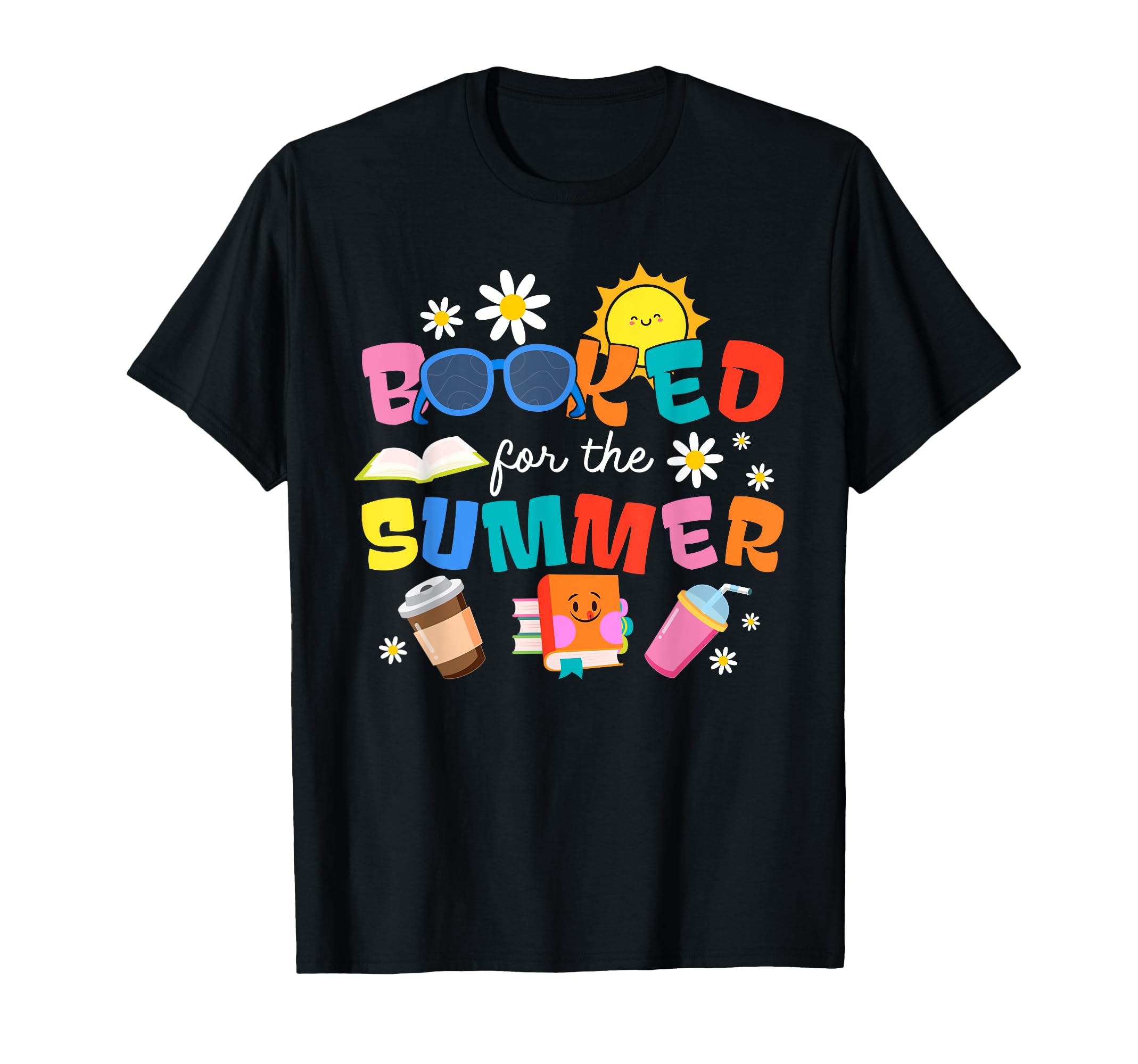 Booked Summer Bookish Iced Coffee Books T-Shirt - Unique Graphic Men Women - T-Shirt, Sweatshirt, Hoodie