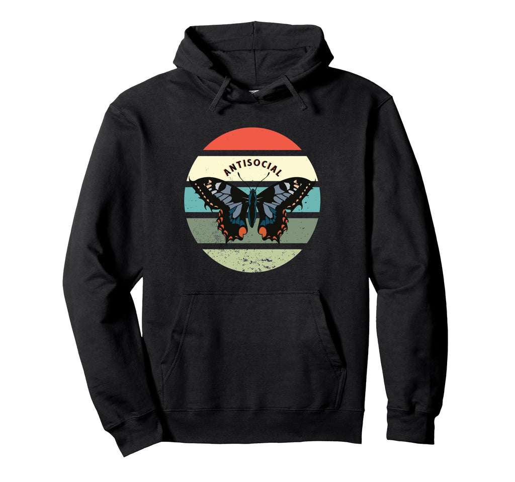 Fairy Womens Anti Social Butterfly Hoodie - Custom Art Print for Adults - T-Shirt, Sweatshirt, Hoodie