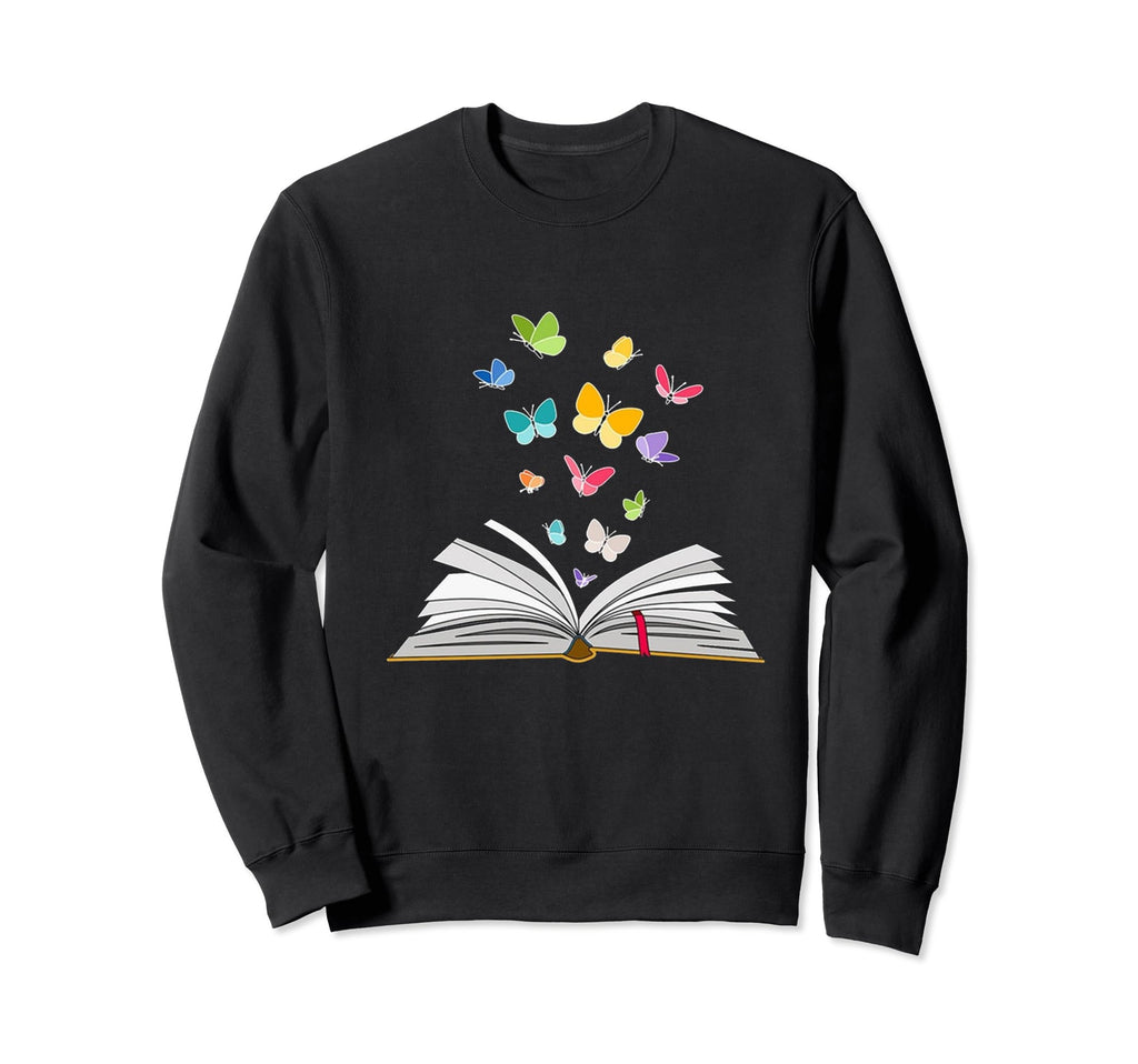 Fluttering Pages Butterfly Book Sweatshirt - Novelty Apparel Men Women - T-Shirt, Sweatshirt, Hoodie