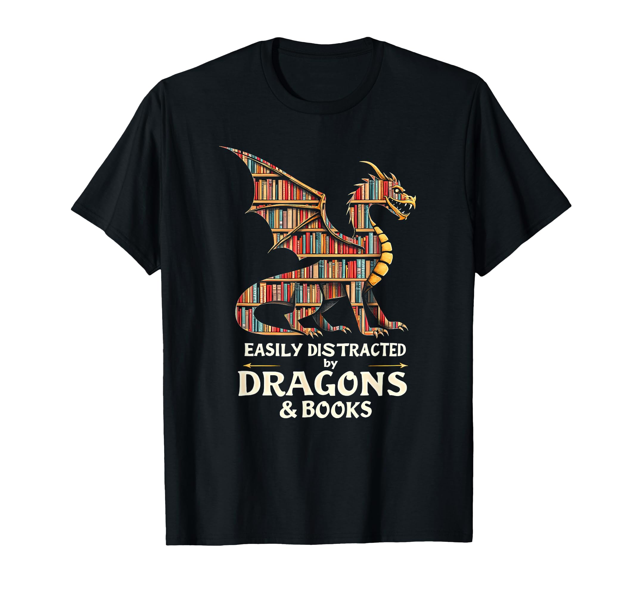 Bookish Easily Distracted Dragons And T-Shirt - Unique Graphic for Adults - T-Shirt, Sweatshirt, Hoodie