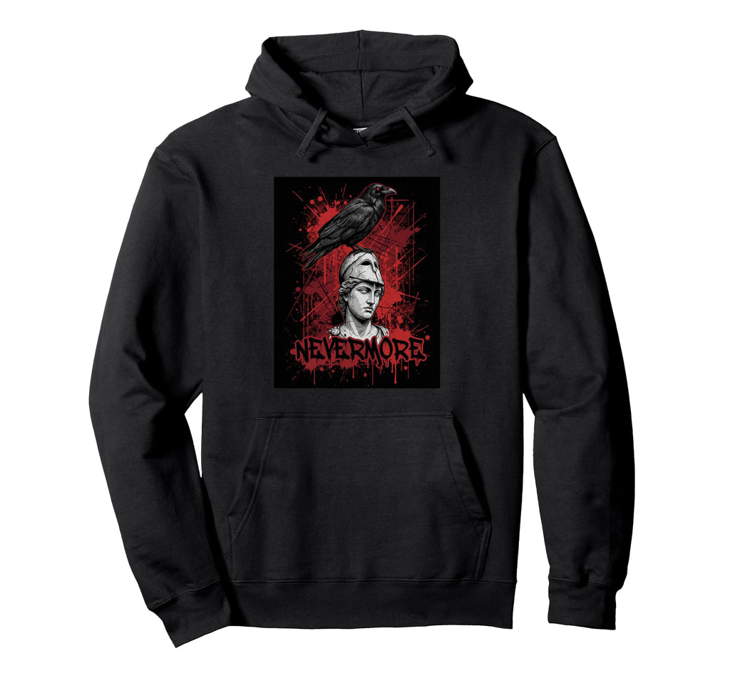 Nevermore Raven Crow Bust Dark Academia Hoodie - Custom Art Print Unisex - T-Shirt, Sweatshirt, Hoodie