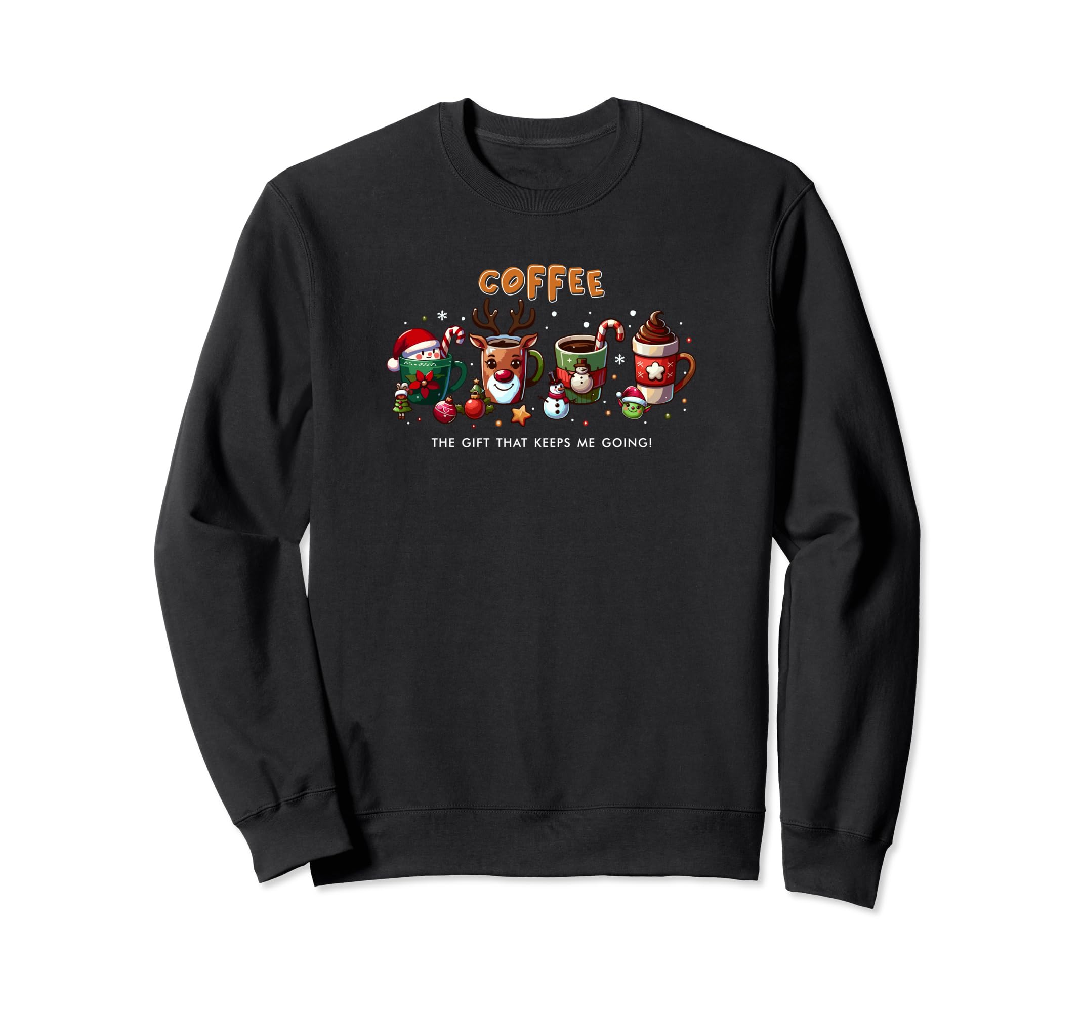 Coffee Keeps Me Going Santa Sweatshirt - Fun Novelty Design for Adults - T-Shirt, Sweatshirt, Hoodie