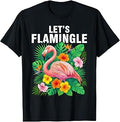 Cute Pink Flamingo Graphic Lets Flamingle Birthday T-Shirt Unisex T-shirt, Sweatshirt, Hoodie, Long Sleeve Tee - T-Shirt, Sweatshirt, Hoodie