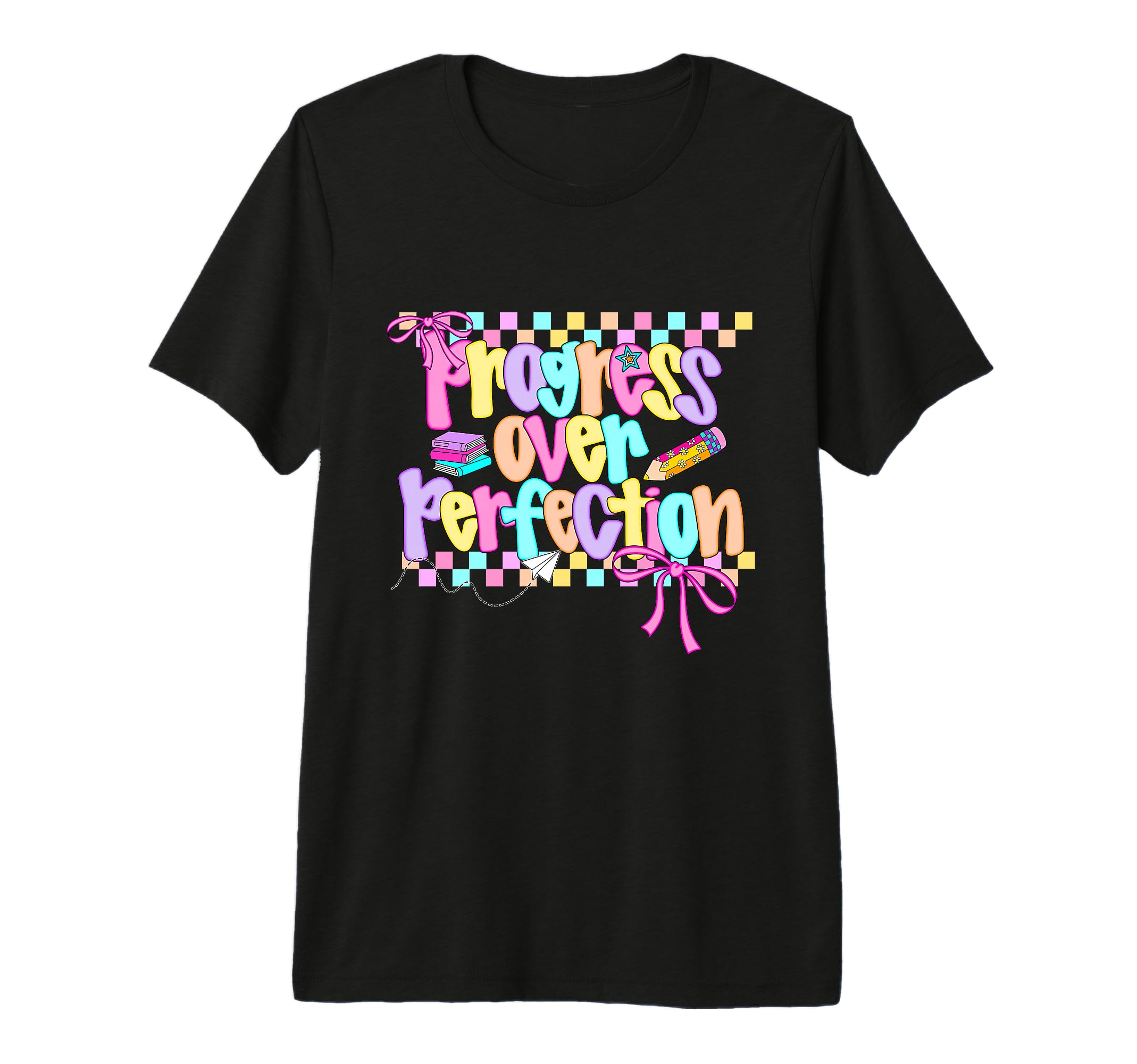 Progress Over Perfection Preppy T-Shirt - Fun Novelty Design for Adults - T-Shirt, Sweatshirt, Hoodie
