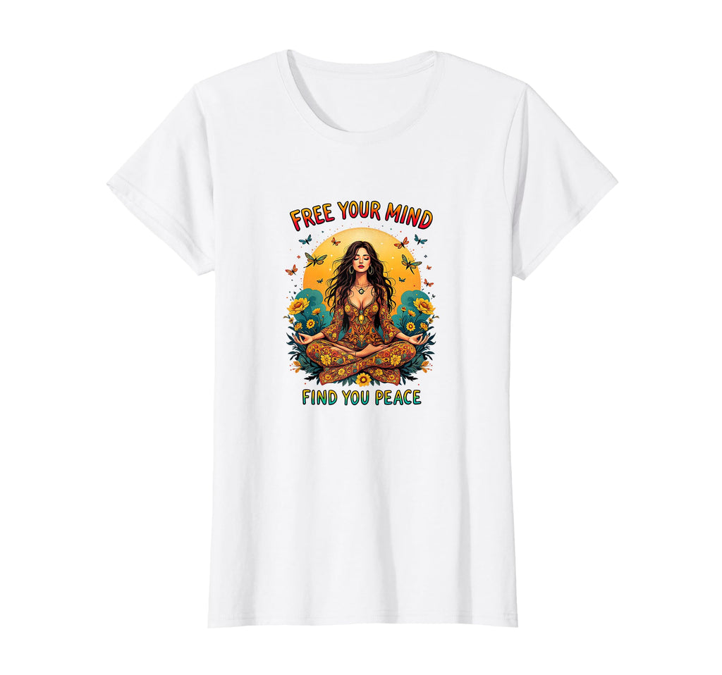 Yoga Mind Peace Meditation Lotus T-Shirt - Fun Novelty Design Men Women - T-Shirt, Sweatshirt, Hoodie