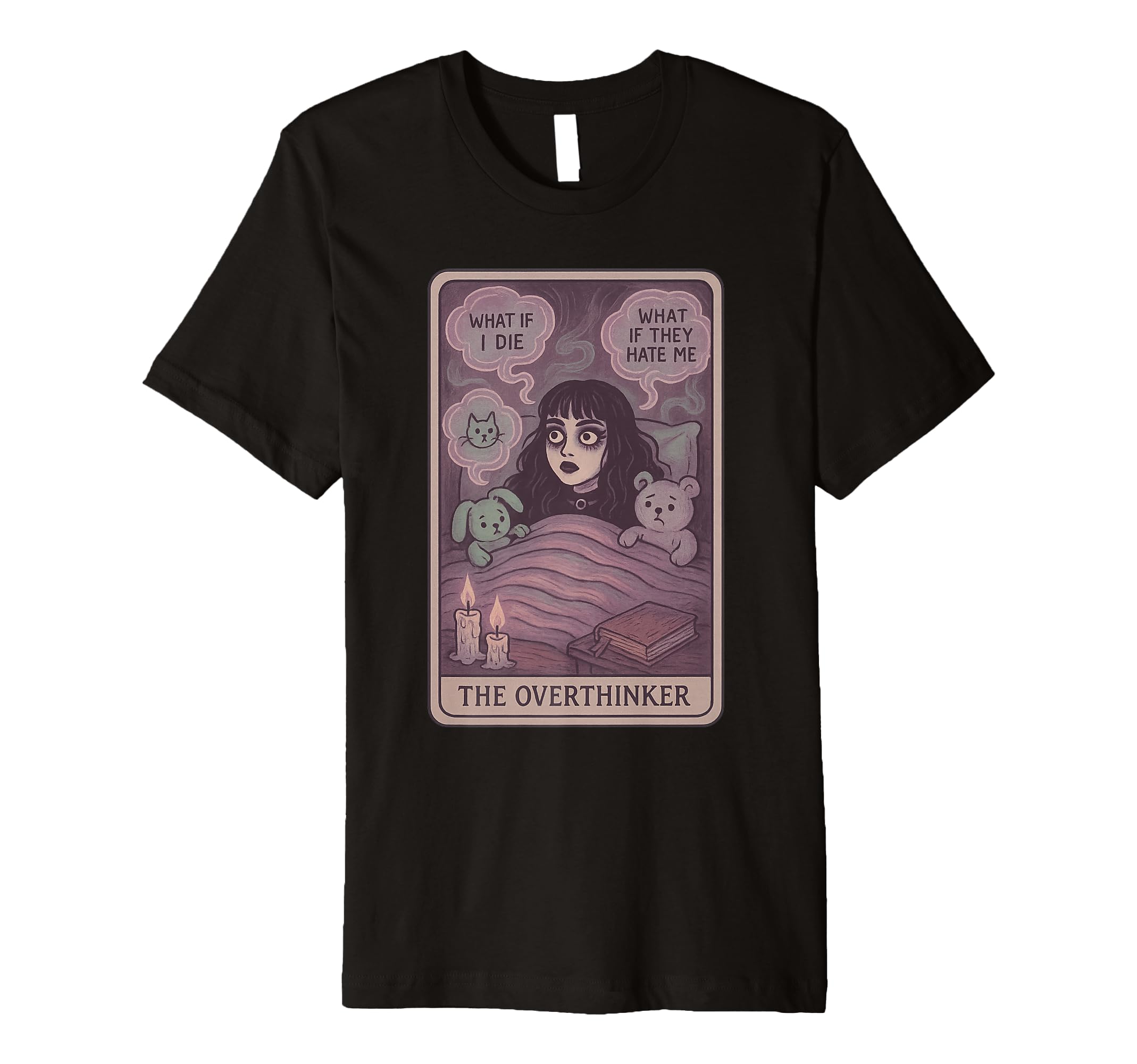 Overthinker Tarot Anxious Sleepless T-Shirt - Aesthetic Graphic for Adults - T-Shirt, Sweatshirt, Hoodie