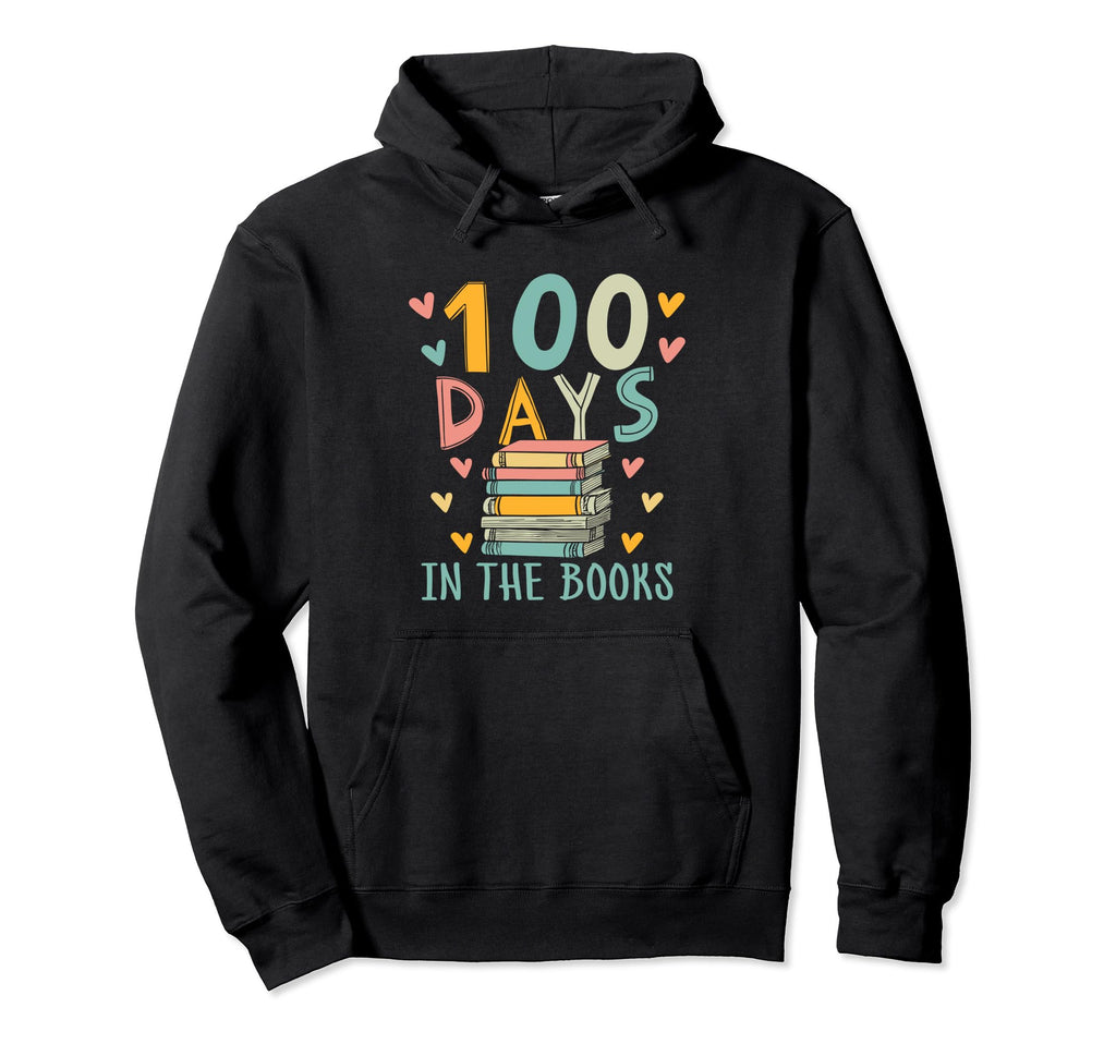100 Days Books Book Reading Bookworm Hoodie - Unique Graphic Unisex - T-Shirt, Sweatshirt, Hoodie