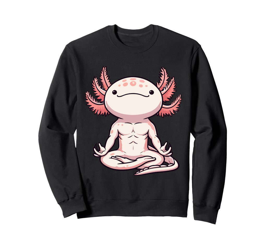 Meditation Axolotl Yoga Pose Relaxing Sweatshirt - Minimalist Print Unisex - T-Shirt, Sweatshirt, Hoodie