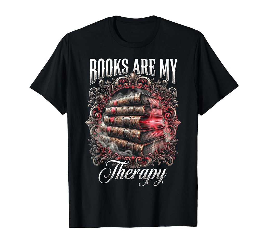 Books Are My Therapy Bookworm Reader T-Shirt - Fun Novelty Design Men Women - T-Shirt, Sweatshirt, Hoodie