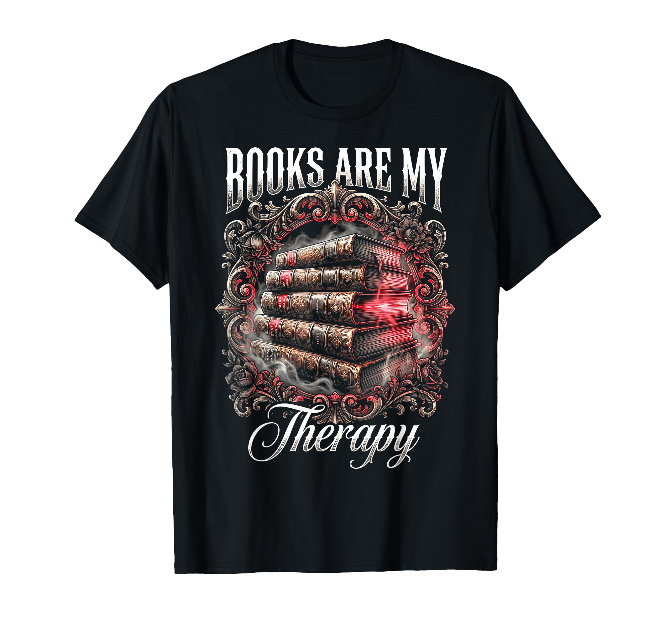 Books Are My Therapy Bookworm Reader T-Shirt - Fun Novelty Design Men Women - T-Shirt, Sweatshirt, Hoodie