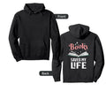 Books Saved My Life Book Lover Hoodie - Minimalist Print for Adults - T-Shirt, Sweatshirt, Hoodie