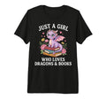 Just Who Loves Dragons And Books Tri T-Shirt - Minimalist Print for Adults - T-Shirt, Sweatshirt, Hoodie