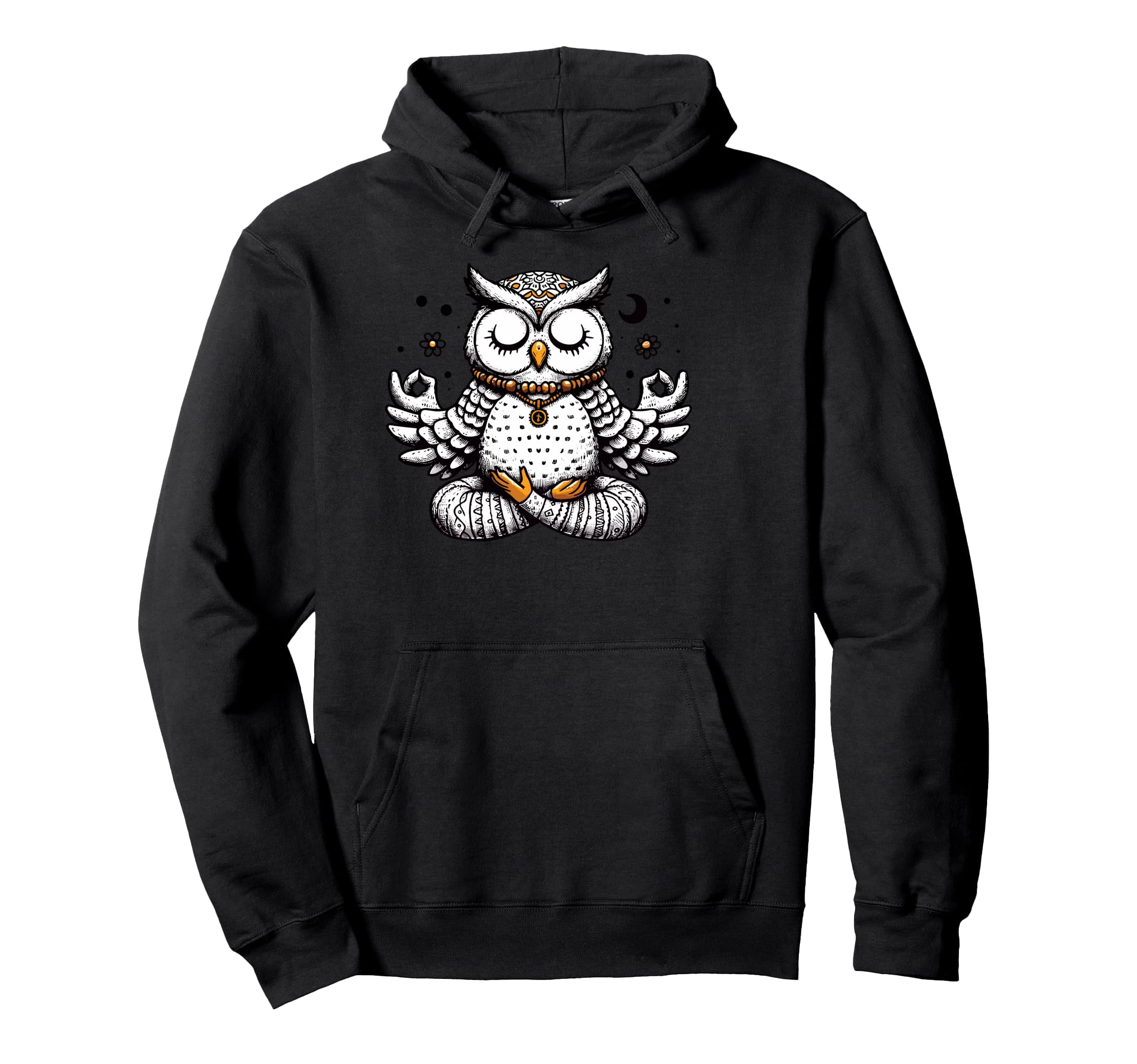 Meditation Owl Yoga Pose Relaxing Animal Hoodie - Graphic Print Men Women - T-Shirt, Sweatshirt, Hoodie