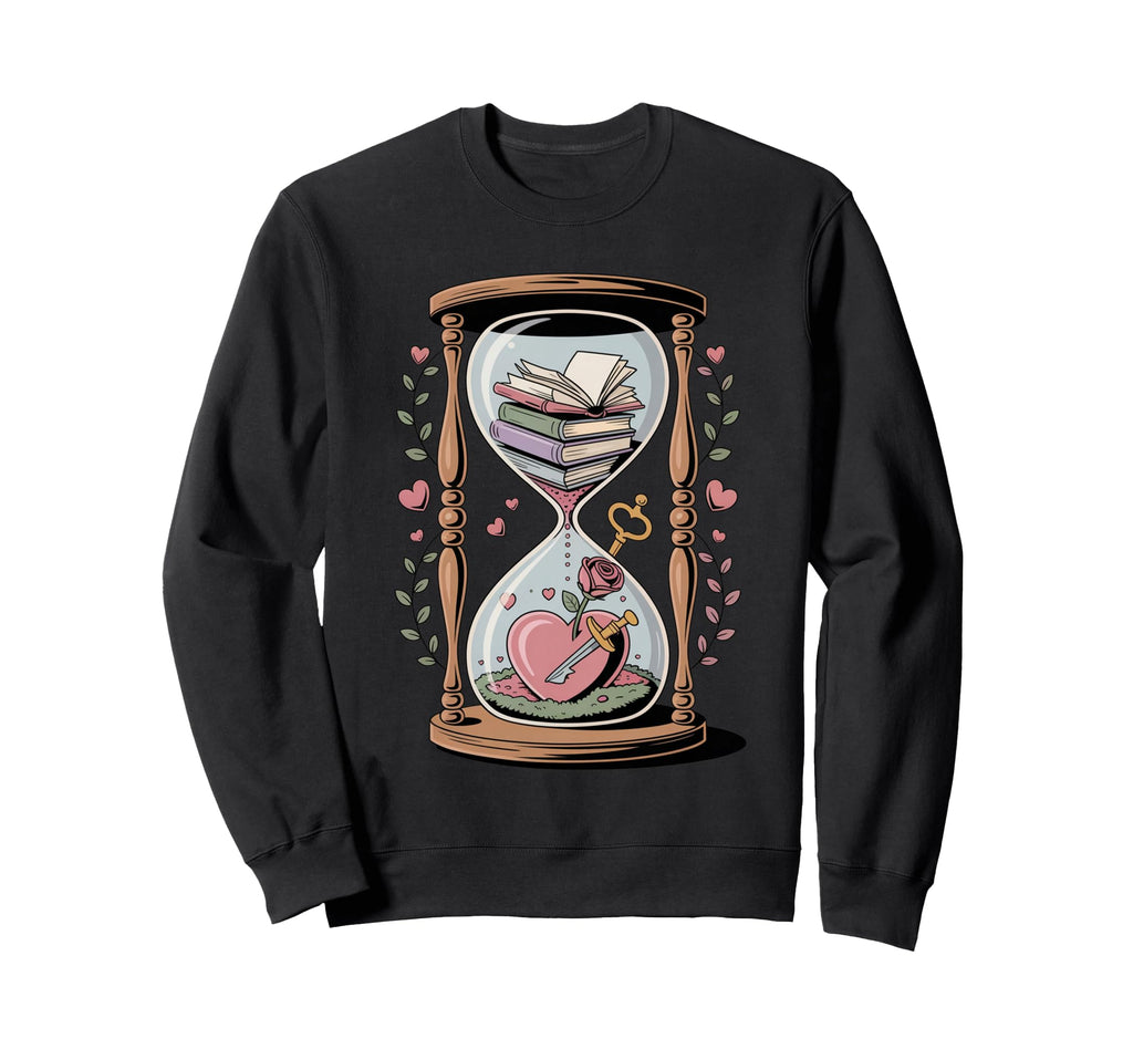 Bookish Hourglass Book Lover Sweatshirt - Unique Graphic for Adults - T-Shirt, Sweatshirt, Hoodie