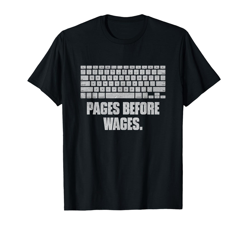Pages Before Wages Funny Bookworm Book T-Shirt - Graphic Print for Adults - T-Shirt, Sweatshirt, Hoodie