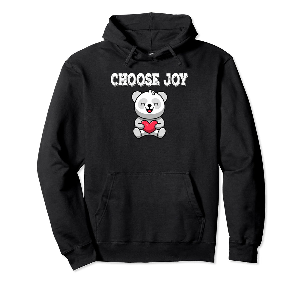 Choose Joy Panda Heart Inspirational Hoodie - Trendy Graphic Men Women - T-Shirt, Sweatshirt, Hoodie