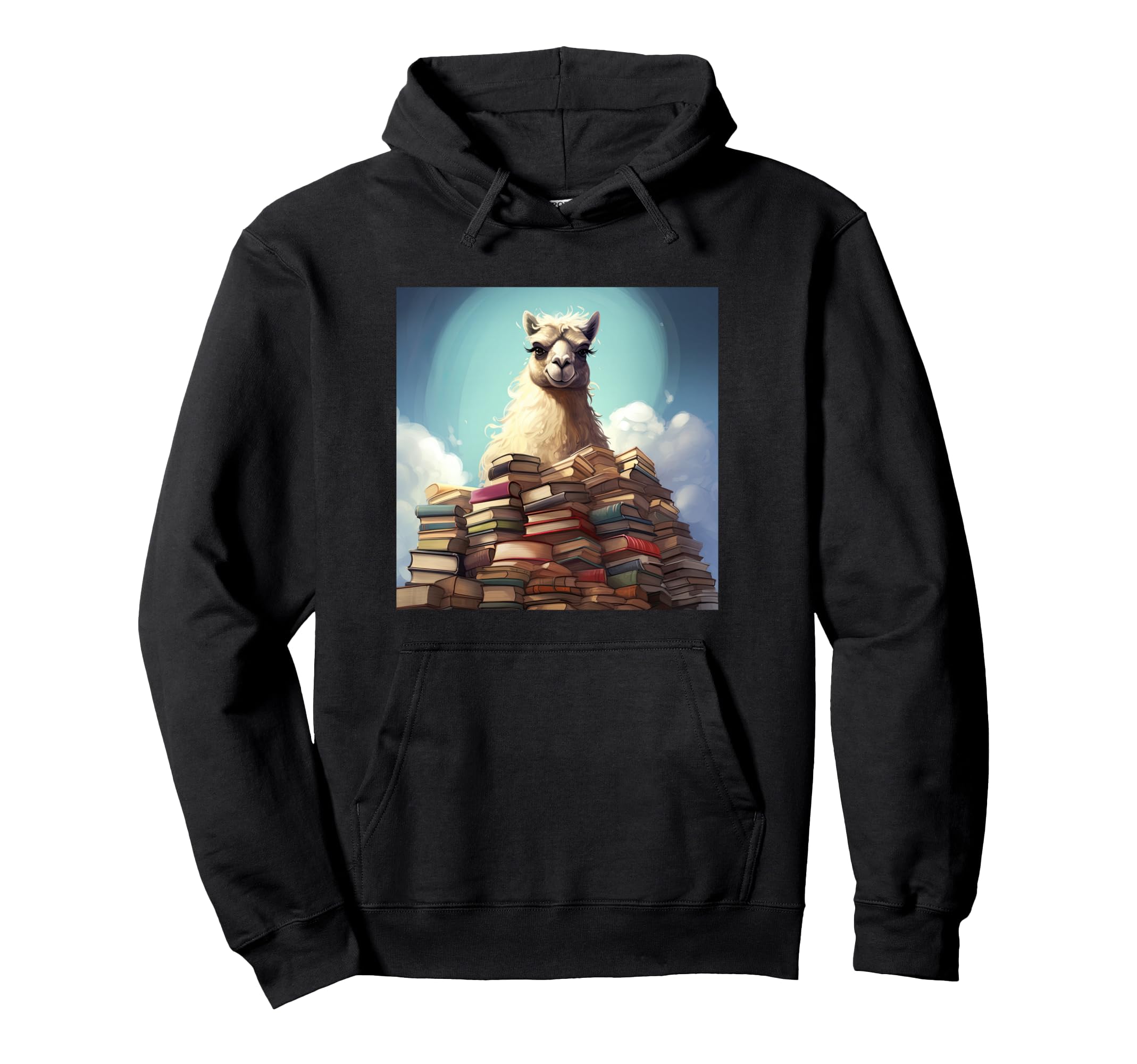 Llama Book Nerd Reading Library Hoodie - Casual Everyday Wear for Adults - T-Shirt, Sweatshirt, Hoodie