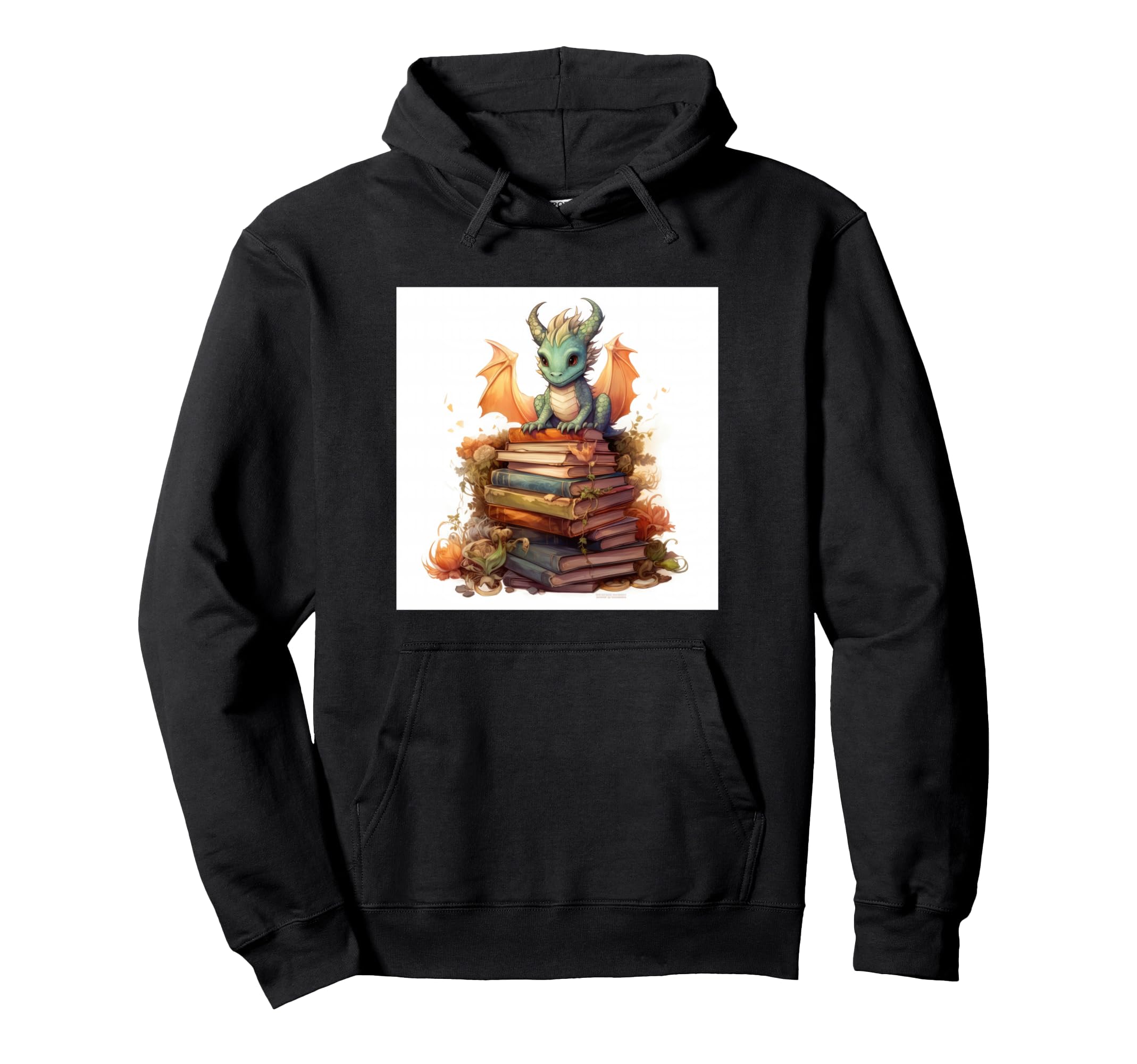 Book Nerd Dragon Reading Library Hoodie - Aesthetic Graphic Men Women - T-Shirt, Sweatshirt, Hoodie