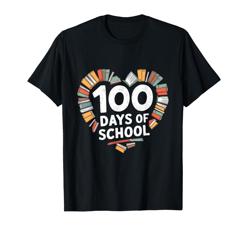 100 Days School Books Reading Lover T-Shirt - Minimalist Print Unisex - T-Shirt, Sweatshirt, Hoodie